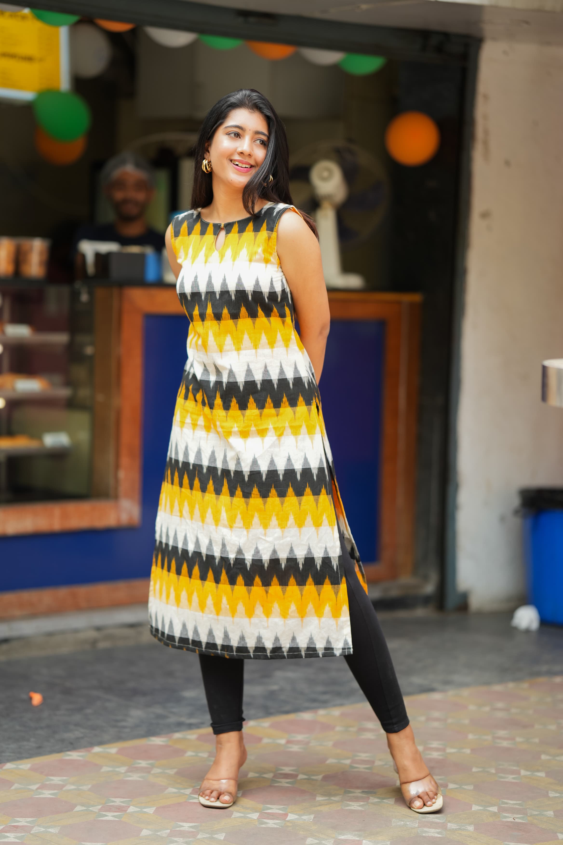 Premium Ikkat Kurti by Disha - Stylish Indian Ethnic Wear for Women | Perfect for Festivals, Parties & Casual Outings