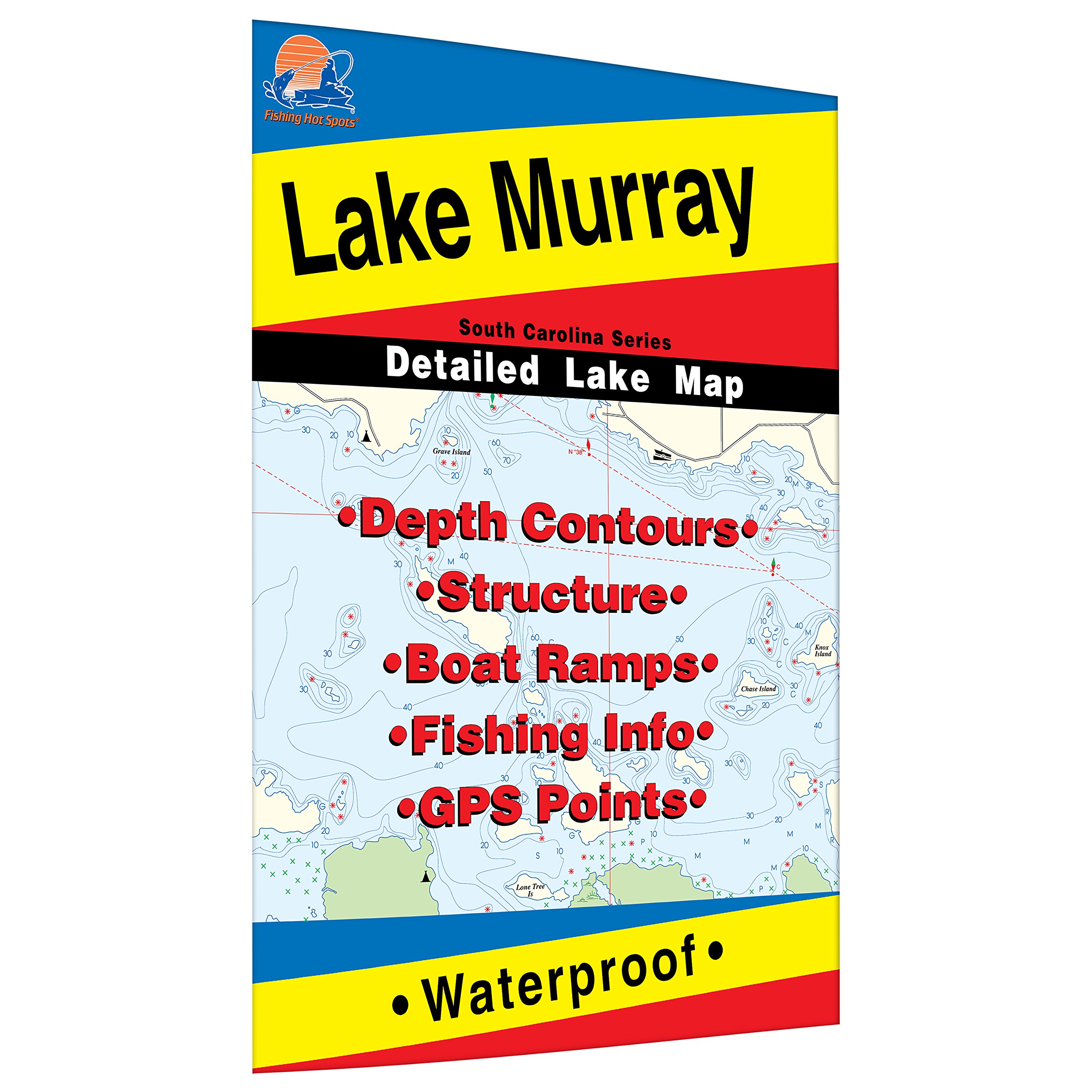 Lake Murray Fishing Map - Detailed Guide for Bass, Crappie & Catfish | Best Spots & Techniques for Anglers | Perfect for Kayak, Shore & Boat Fishing