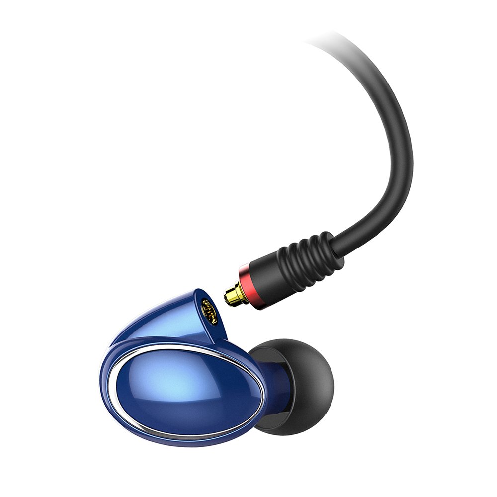 FiiO FH1 Dual Driver Hybrid In-Ear Headphones with Mic & Remote - High Resolution Audio, Android Compatible - Perfect for Music Lovers, Commuting & Gaming (Blue)