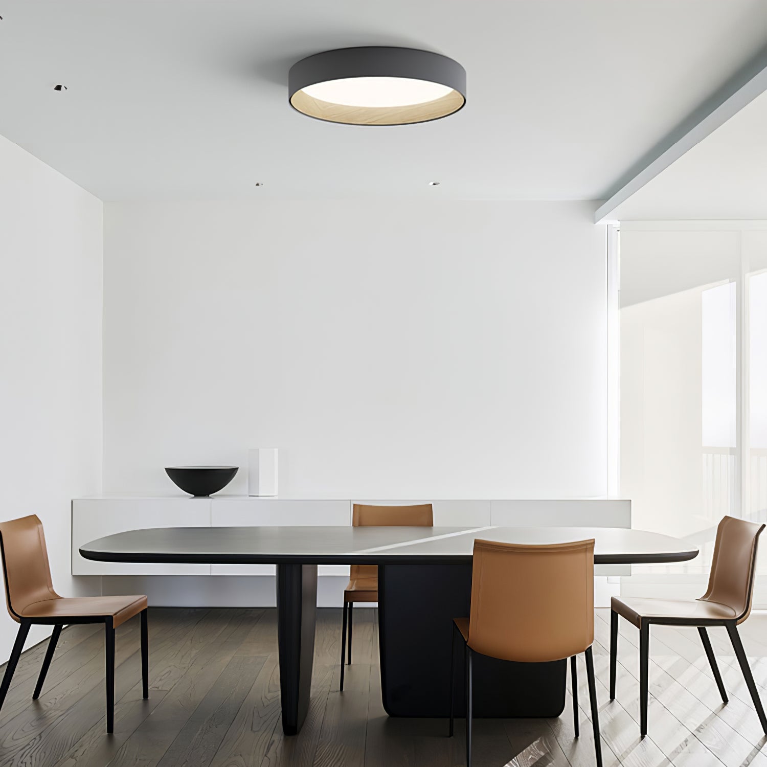 Modern Round Ceiling Light Fixture - Dual Bulb Design for Living Room, Bedroom & Dining Room - Energy Efficient LED Compatible - Stylish Home Decor Lighting
