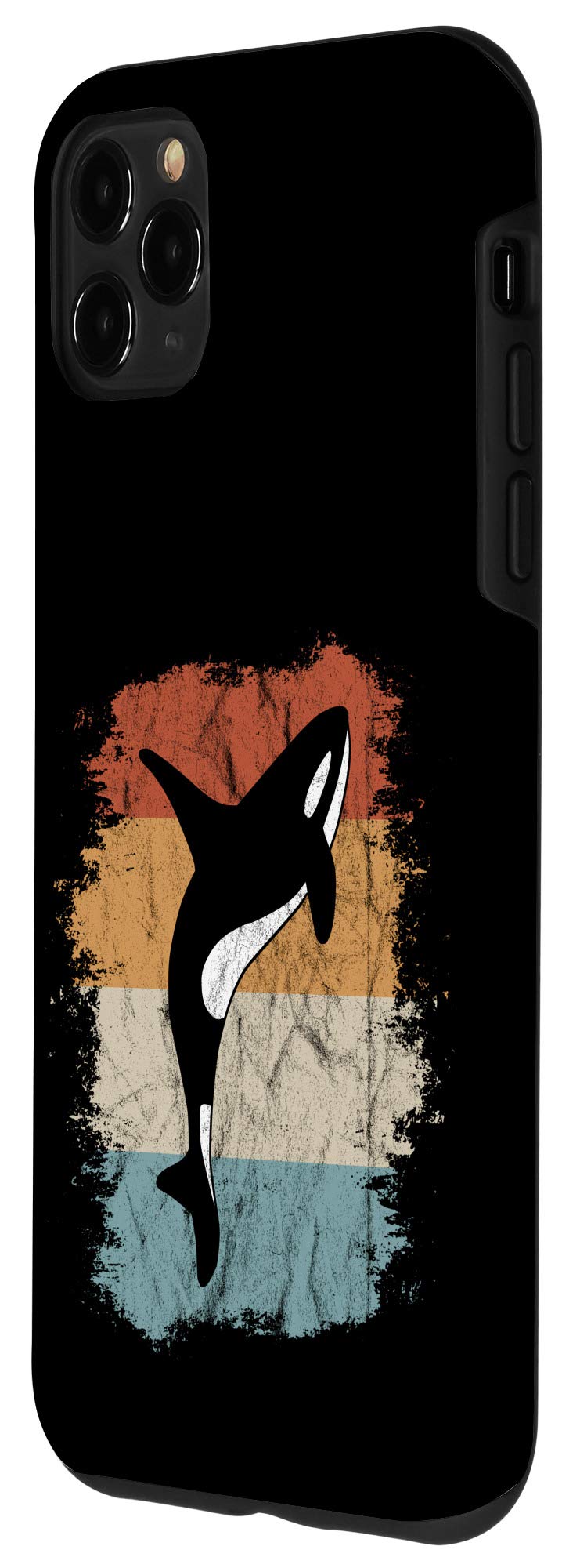 Vintage Killer Whale Silhouette iPhone 11 Pro Max Case - Retro Orca Sea Panda Design - Perfect for Outdoor Adventures & Marine Life Enthusiasts