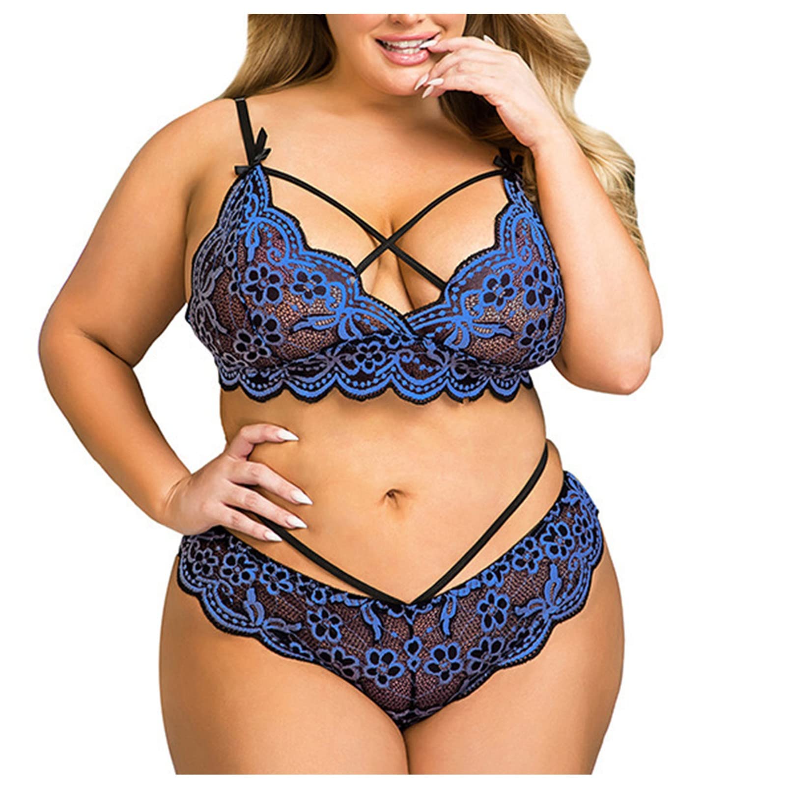 **RHWHOGLL Plus Size Lingerie for Women - Sexy Babydoll Bodysuit with Bras & Thongs, High Waisted Bikini Set - Perfect for Valentine's Day, Boudoir, or Romantic Nights**