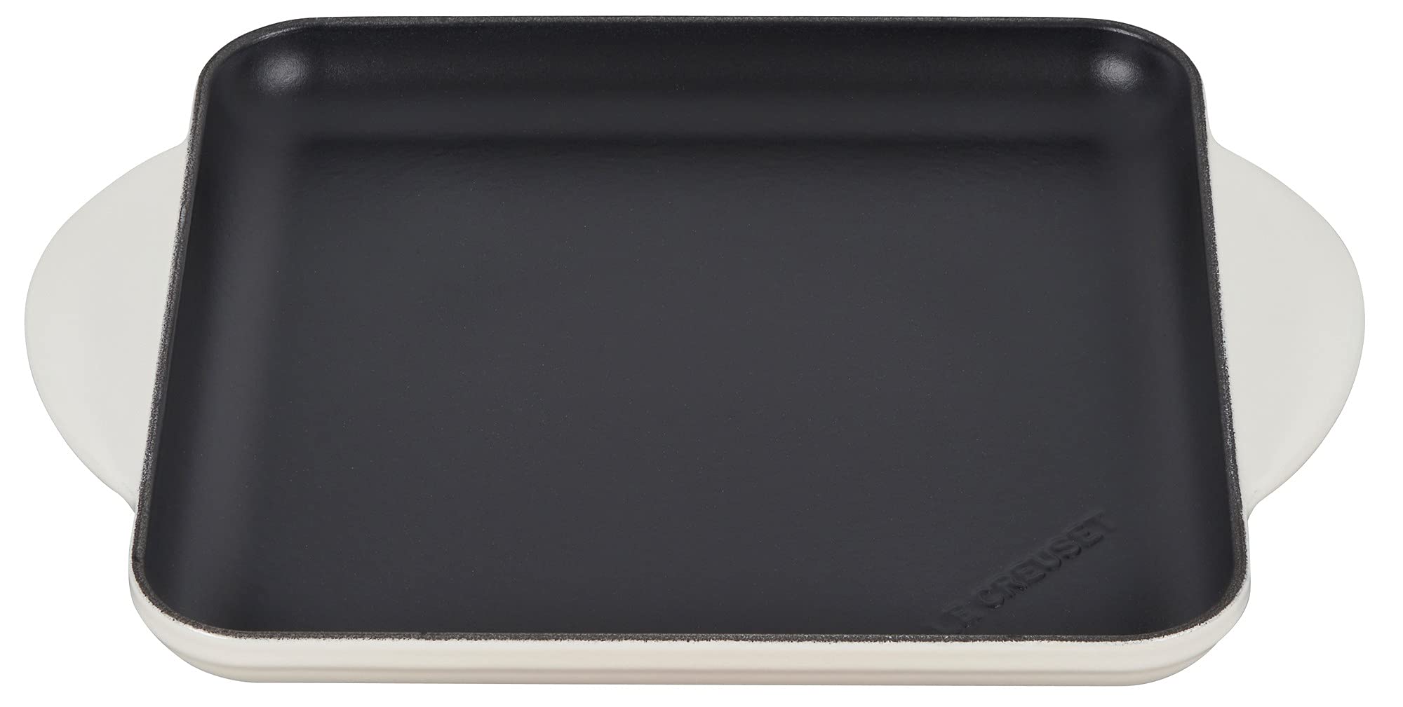 Le Creuset Enameled Cast Iron Square Griddle Pan - 9.5 Inch Nonstick Skillet for Stovetop & Oven Use - Meringue Color - Perfect for Pancakes, Burgers & Grilling