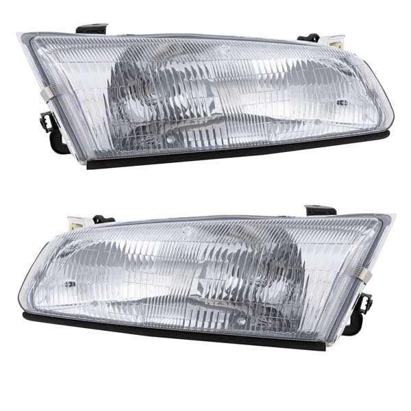CAPA Certified 97-99 Toyota Camry Halogen Headlight Assembly - Left & Right Set with Bulbs | Direct Fit Replacement for Improved Night Driving Safety
