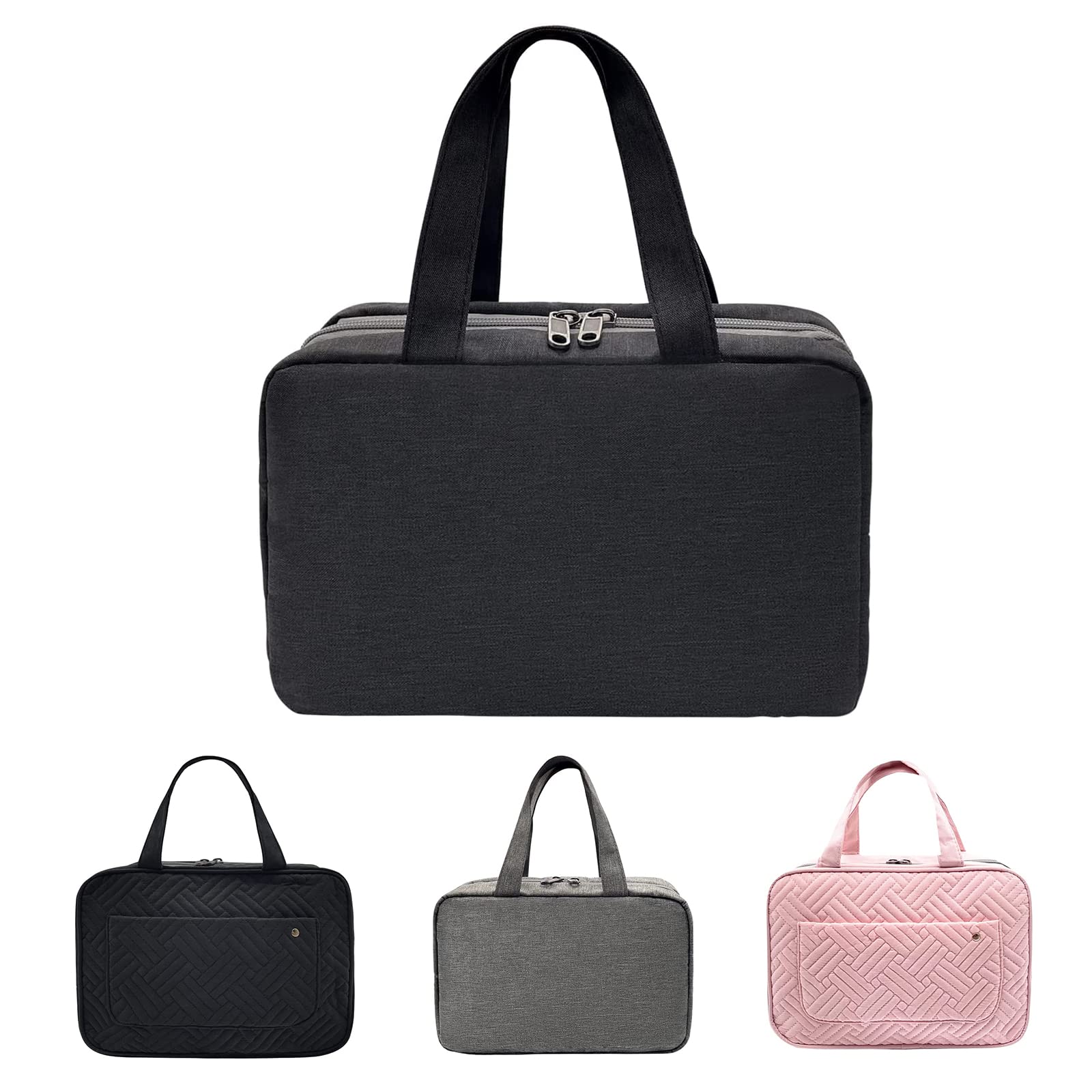 **Cosmos Hanging Toiletry Bag for Travel - Large Waterproof Cosmetic Organizer for Women, Girls & Kids - Perfect Gift for Mom, Birthday, Valentine's Day (Black) - Ideal for Camping, Gym & Vacation**