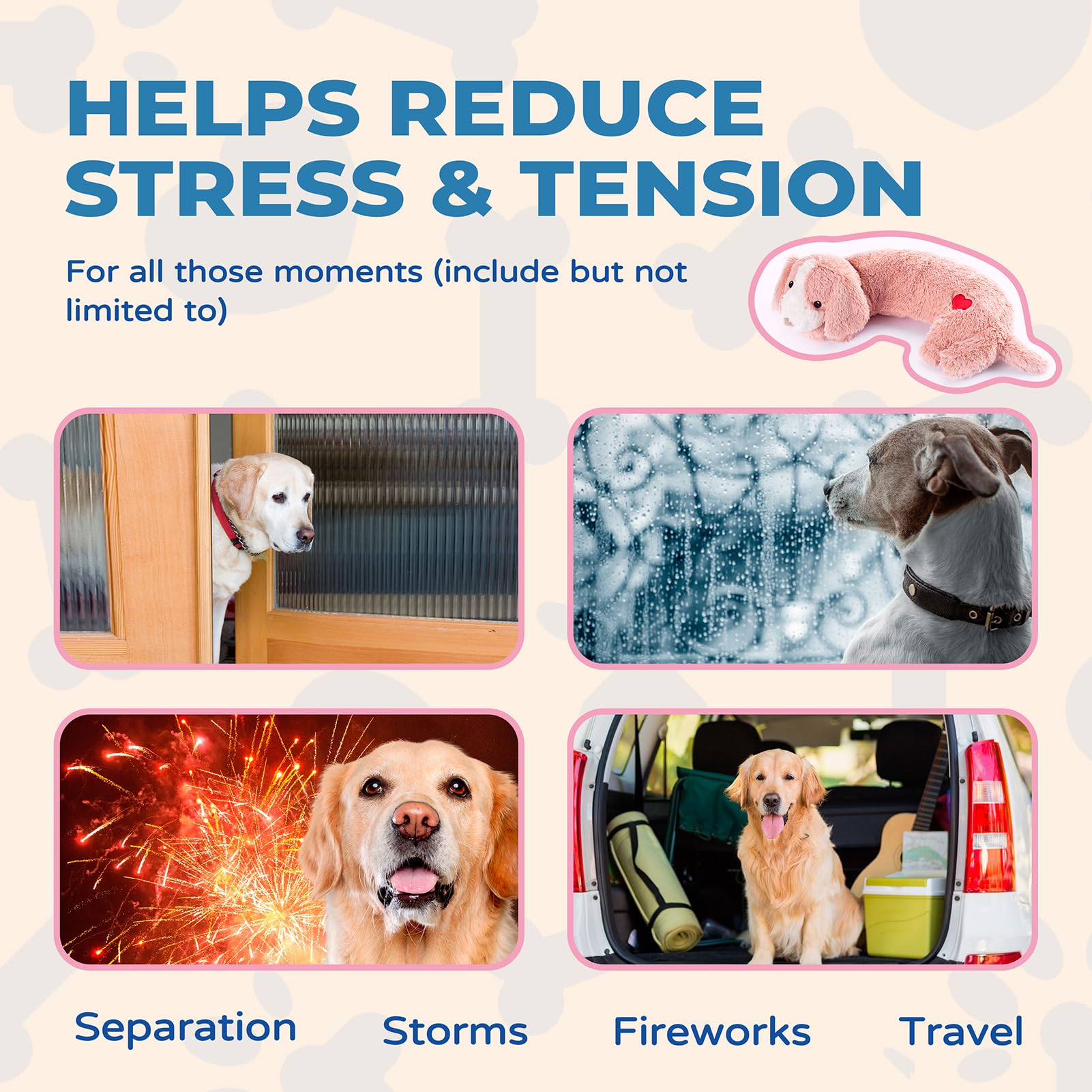 Heartbeat Stuffed Puppy Toy - Calming Aid for Anxious Dogs, Anxiety Relief & Comfort Toy for Crate Training - Perfect for Puppies & Adult Dogs (Great for Separation Anxiety & Stress Relief)