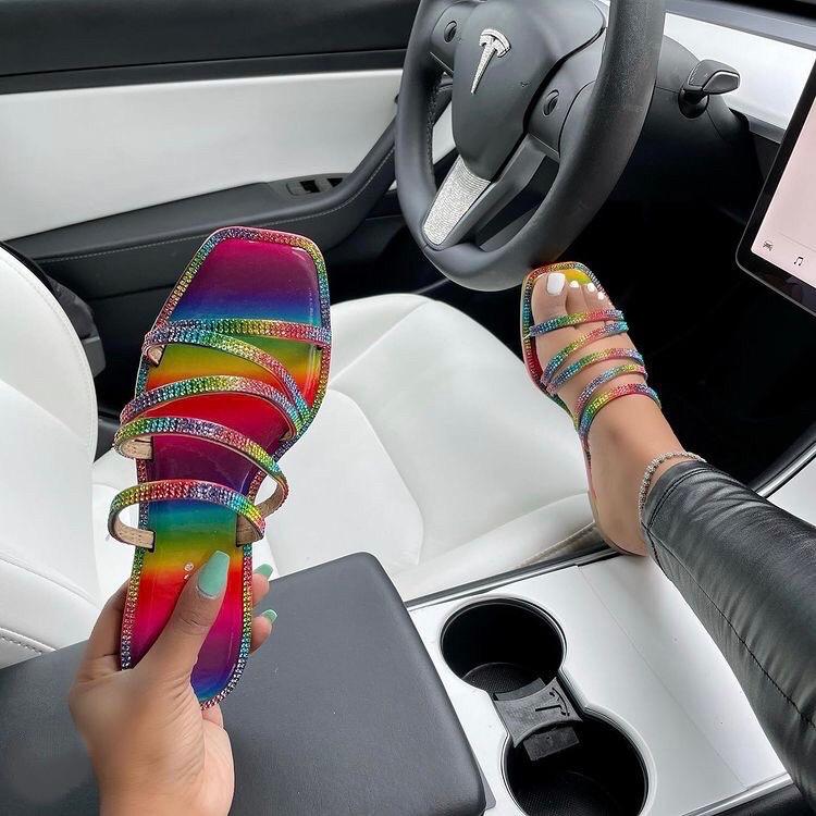 Bailey Women's Rainbow Sandals - Comfortable & Stylish Summer Shoes for Beach, Pool, and Casual Outings