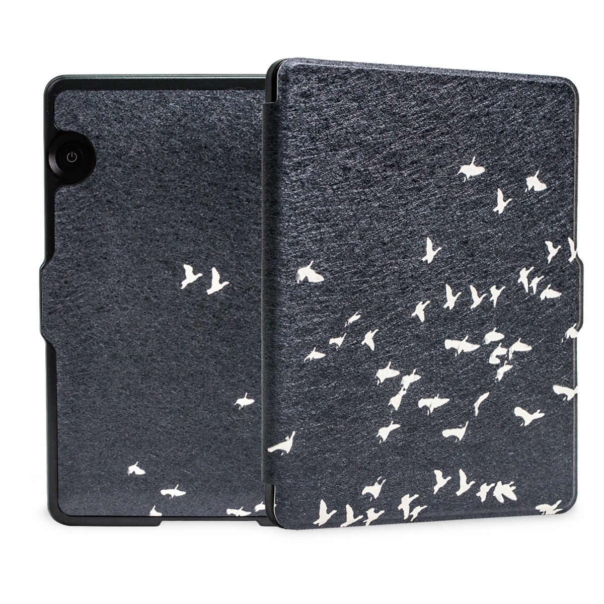 WALNEW Ultra Thin Lightweight PU Leather Protective Case for Amazon Kindle Voyage (2014) - Colorful Painting Design with Auto Sleep/Wake Function - Perfect for Reading, Travel & Daily Commute - Bird Pattern