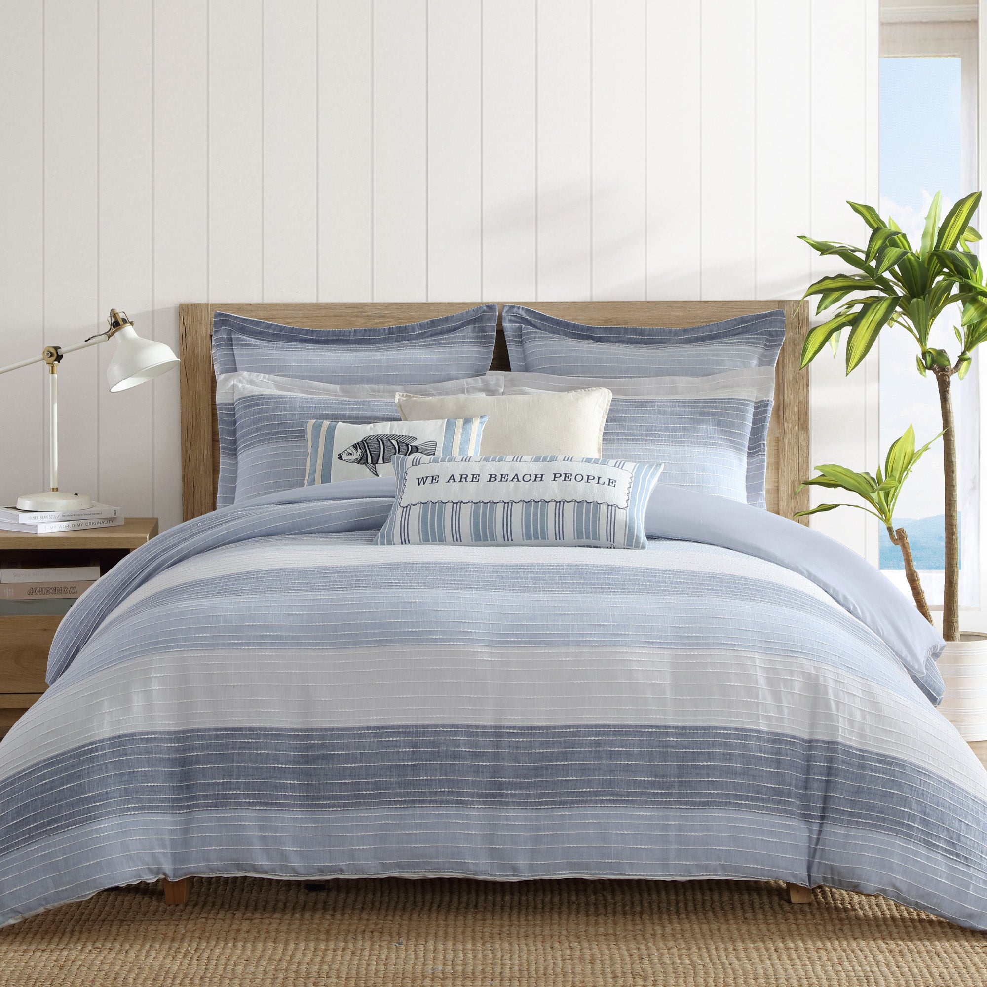 Striped Euro Sham Pillowcase Set of 2 - Soft Cotton Decorative Pillow Covers for Bedroom, Living Room & Guest Room Decor
