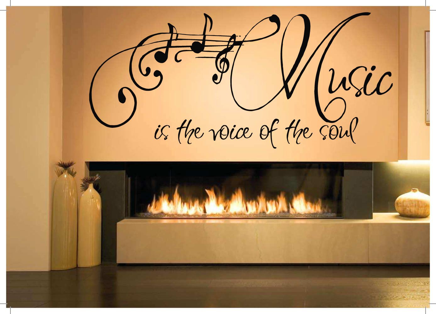 Large Vinyl Wall Decal Sticker - Music Note DJ Quote Art Mural for Room Decor (AS1521) | Perfect for Bedroom, Living Room & Studio Wall Art
