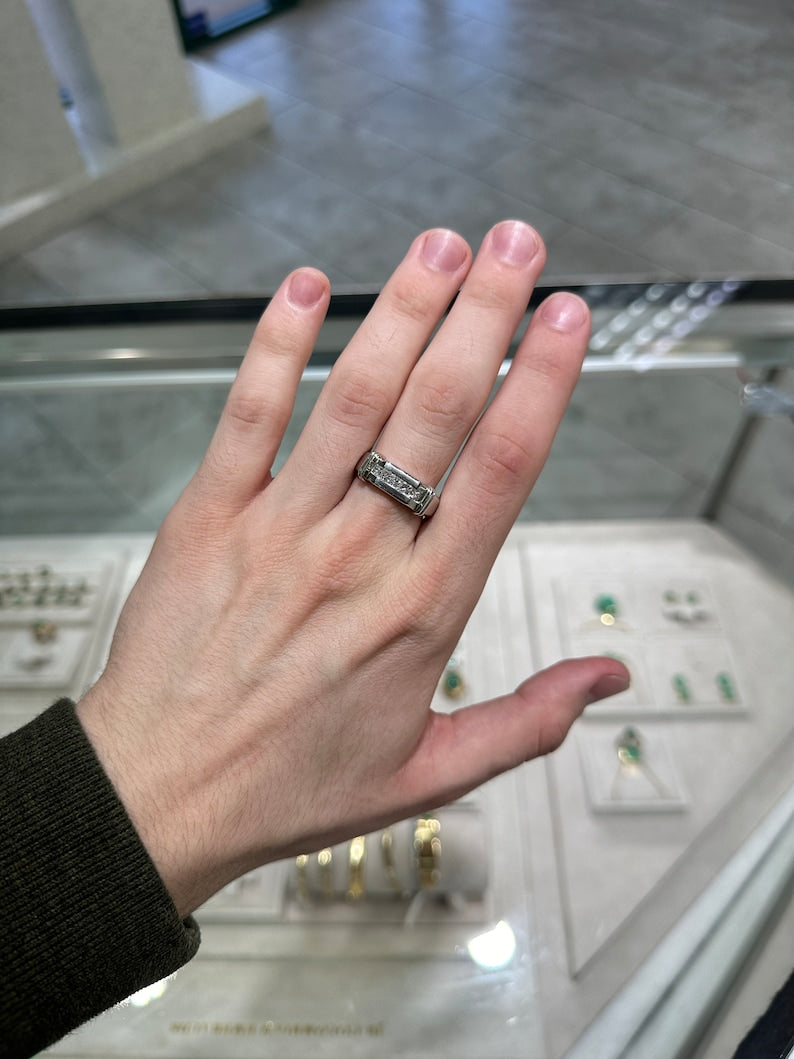 0.50tcw Natural Princess Cut Diamond Anniversary Band in Platinum - Perfect for Weddings, Anniversaries & Special Occasions
