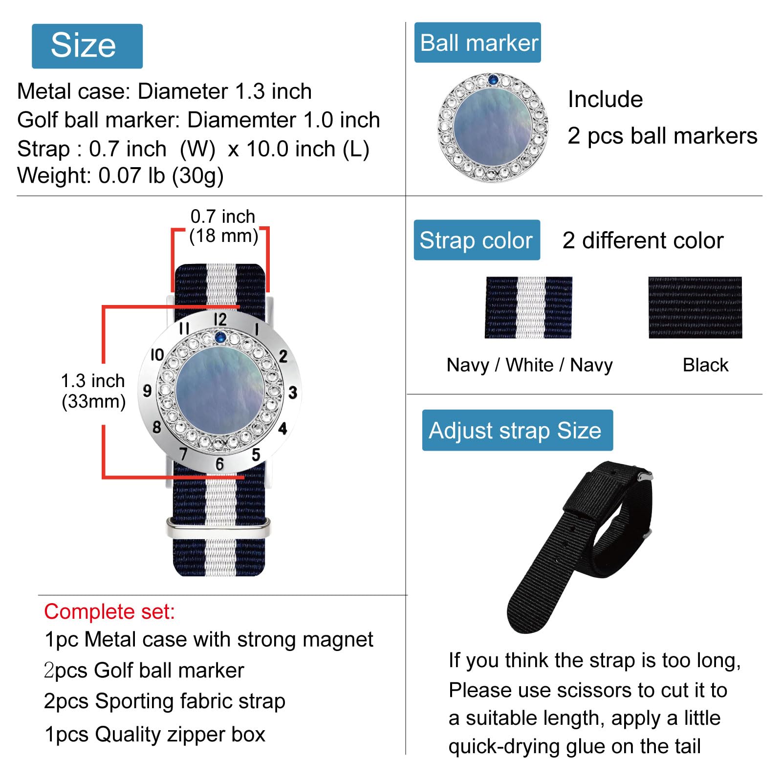 Premium Golf Ball Marker & Stroke Counter Bracelet Set - Pearl Crystal Marker for Women | Golf Accessories & Gifts | Perfect for Practice, Tournaments & On-Course Scoring