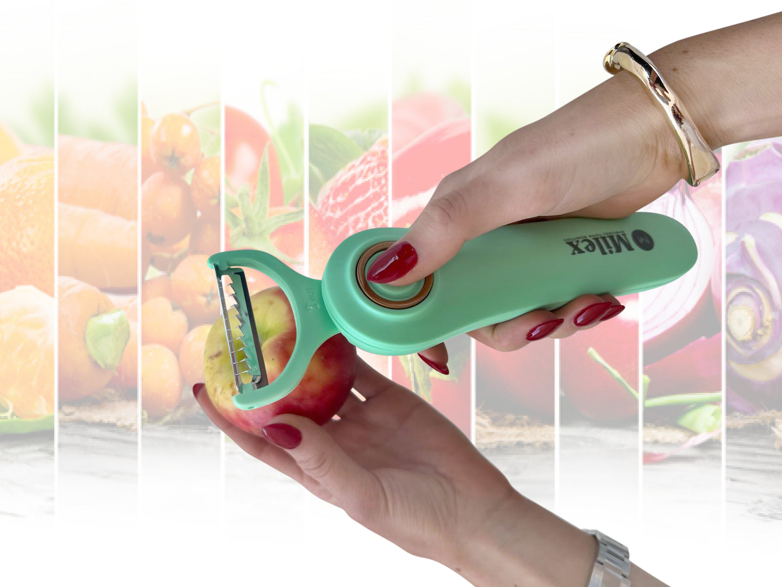 5-in-1 Electric Vegetable Peeler with Recipe Book & Oil Brush - Multi-Function Kitchen Tool for Peeling, Slicing, Grating - Perfect for Potatoes, Carrots, Apples & More
