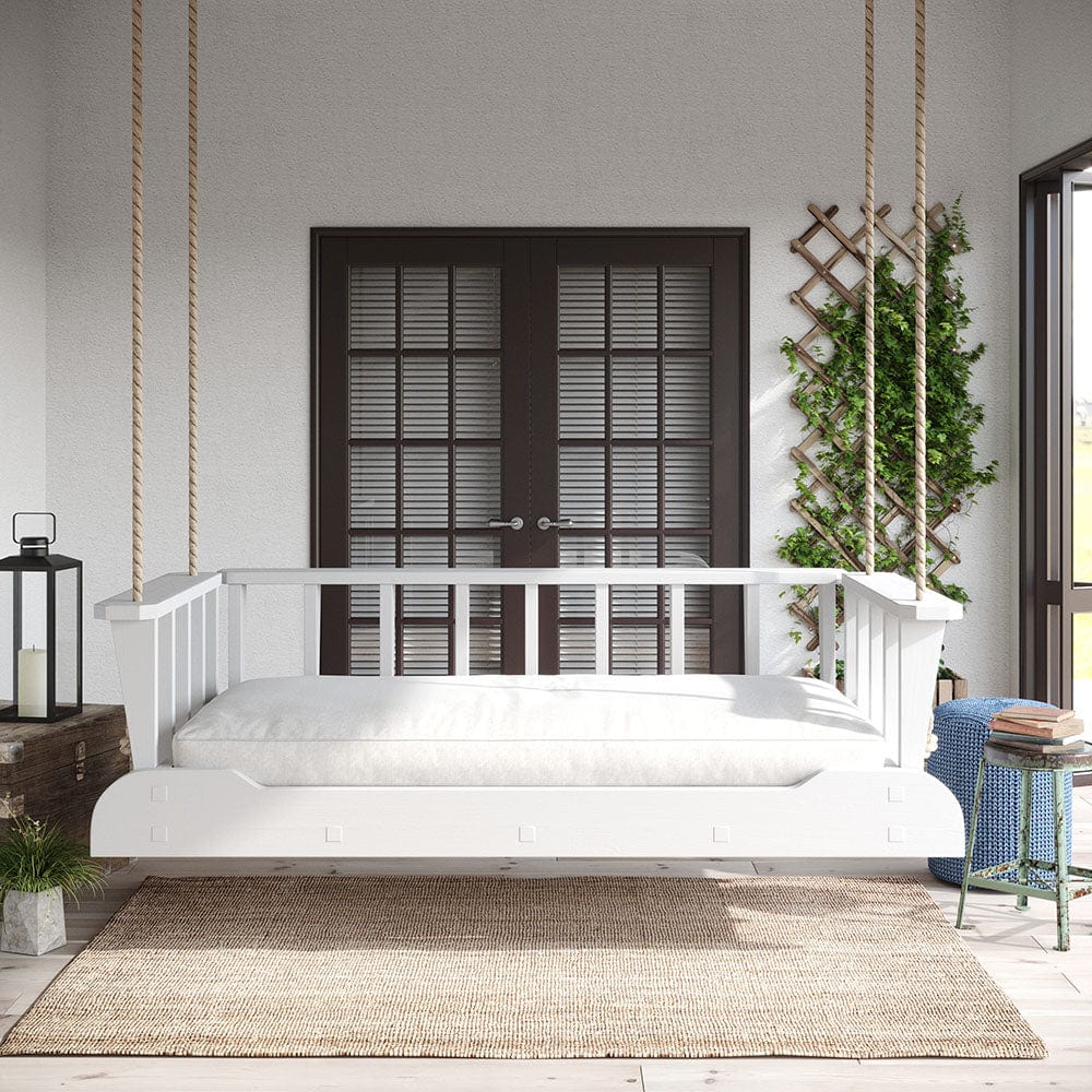 Magnolia Swing Co. Twin Size Cypress Wood Ashland Daybed Swing - Perfect for Porch, Patio, Garden Relaxation and Outdoor Lounging