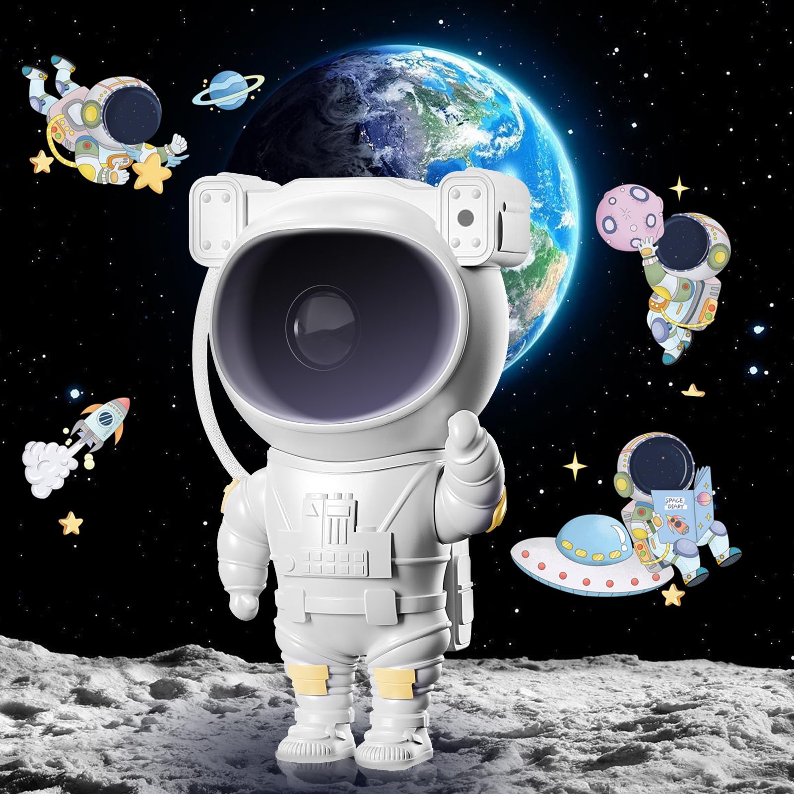 Astronaut Star Projector - Galaxy Night Light for Bedroom & Game Room | Nebula Ceiling Projection Light for Adults | Perfect for Home Decor, Parties & Relaxation | Create Stellar Atmosphere for Sleep, Gaming & Entertainment