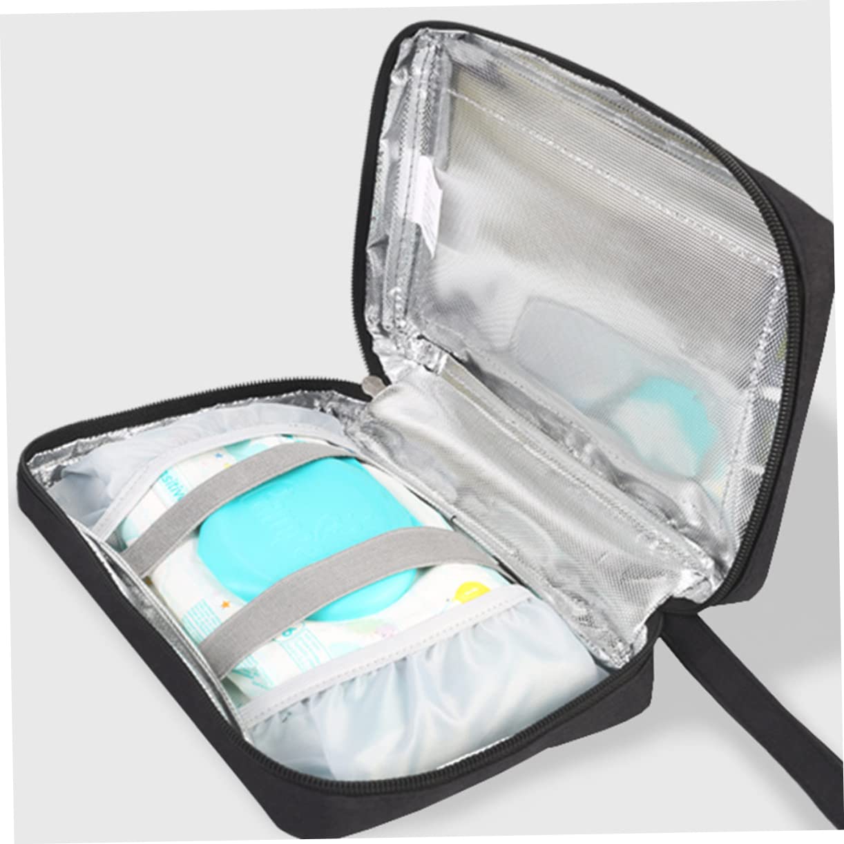 iBasenice 2-Pack Portable Baby Wipes Warmer - Black Polyester Heated Wipes Dispenser for Diaper Changes, On-the-Go & Travel Use
