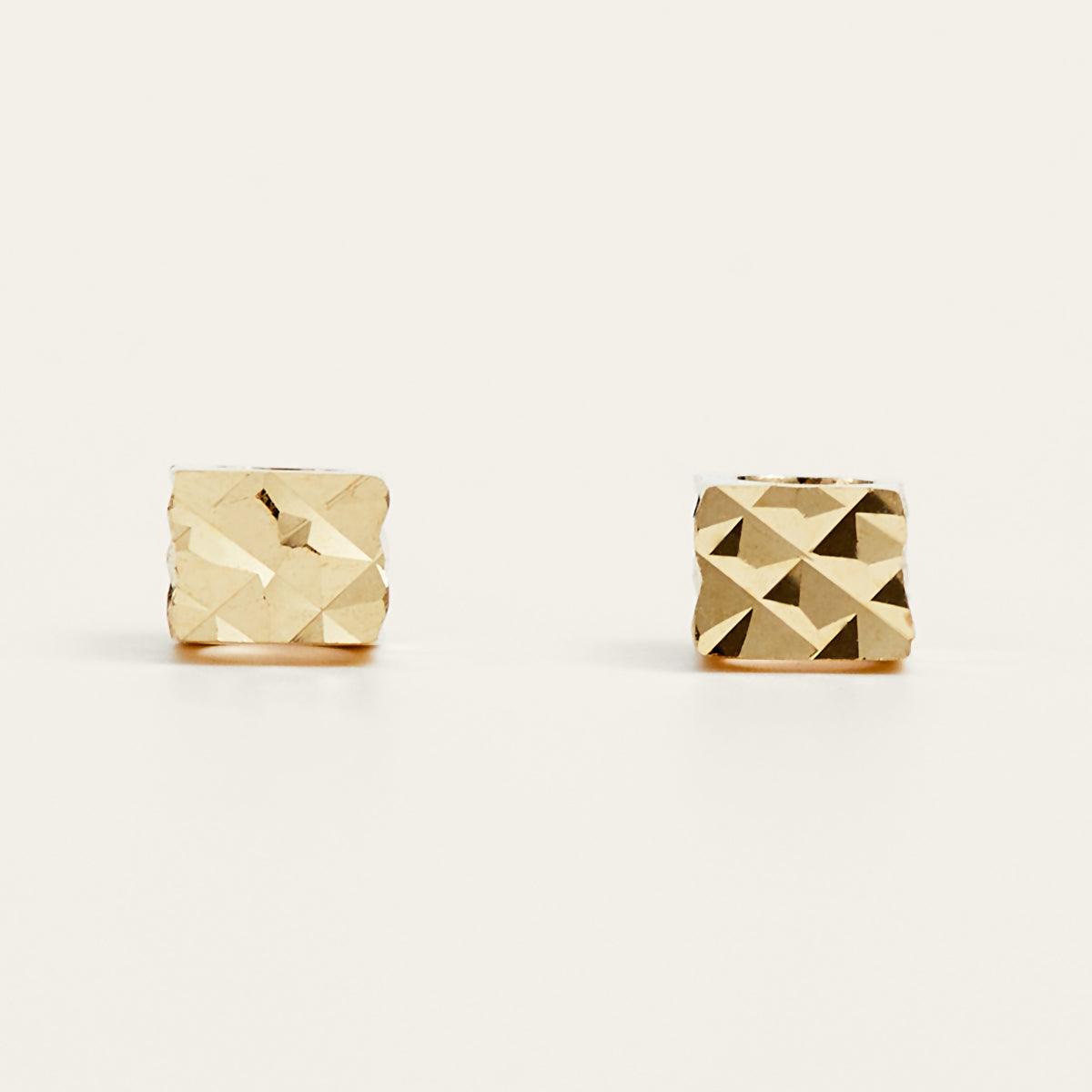 Easy Square Gold Stud Earrings for Women - Minimalist 14K Gold Plated Cubic Zirconia Earrings - Perfect for Everyday Wear, Office & Special Occasions