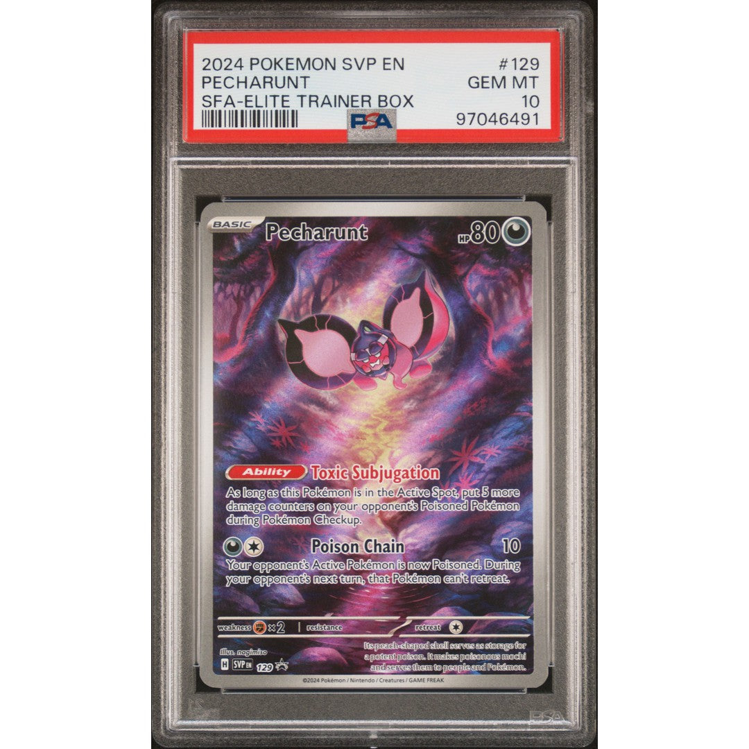 2024 Pokemon Scarlet & Violet Pecharunt Promo Card PSA 10 Gem Mint - Rare Collectible for Trading Card Game (TCG) Enthusiasts & Pokemon Fans - Perfect for Gaming Tournaments, Gifts & Display
