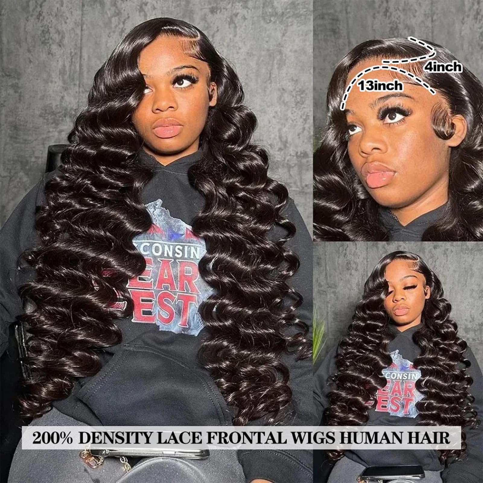 30 Inch Loose Wave Lace Front Wigs Human Hair 200% Density 13x4 HD Transparent Lace Frontal - Glueless Pre Plucked with Baby Hair for Women - Perfect for Daily Wear, Cosplay, and Special Occasions