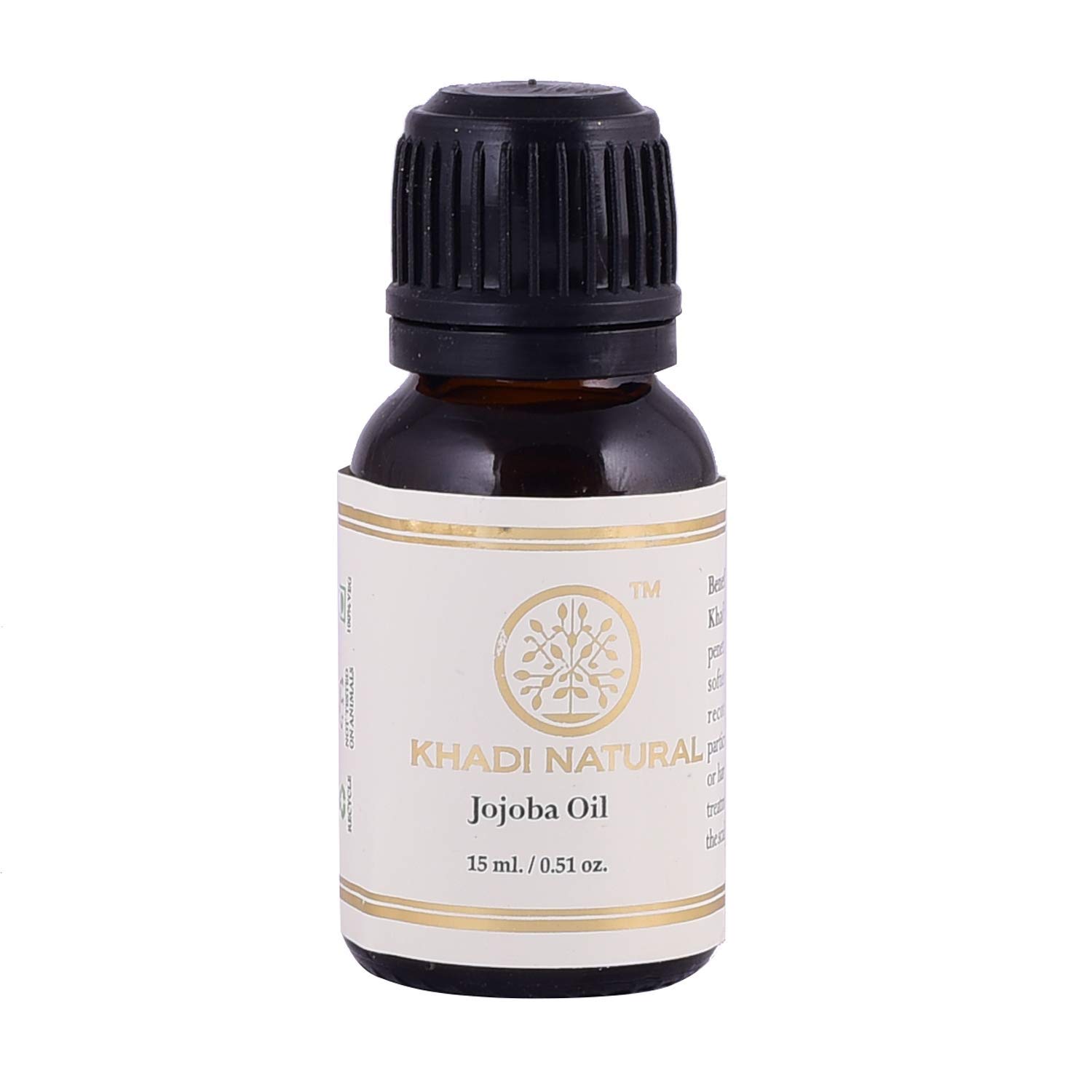 KHADI NATURAL 100% Pure Jojoba Essential Oil, 10ml - Hydrating & Nourishing for Skin & Hair Care, DIY Beauty Recipes
