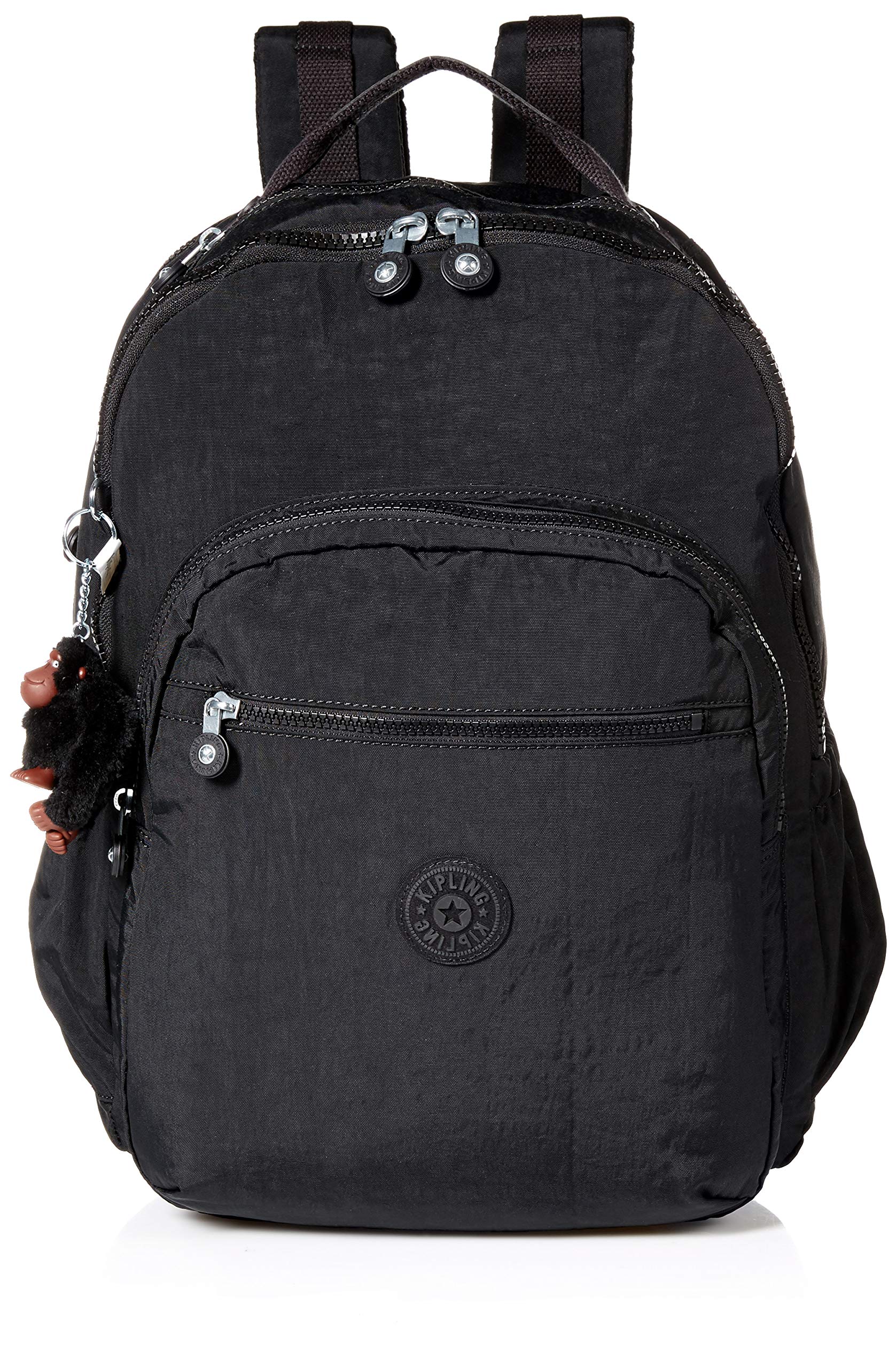 Kipling Women's Seoul Go XL Backpack - Padded Laptop Backpack with Adjustable Straps & Zip Closure, Black Tonal - Perfect for Work, Travel & College Students