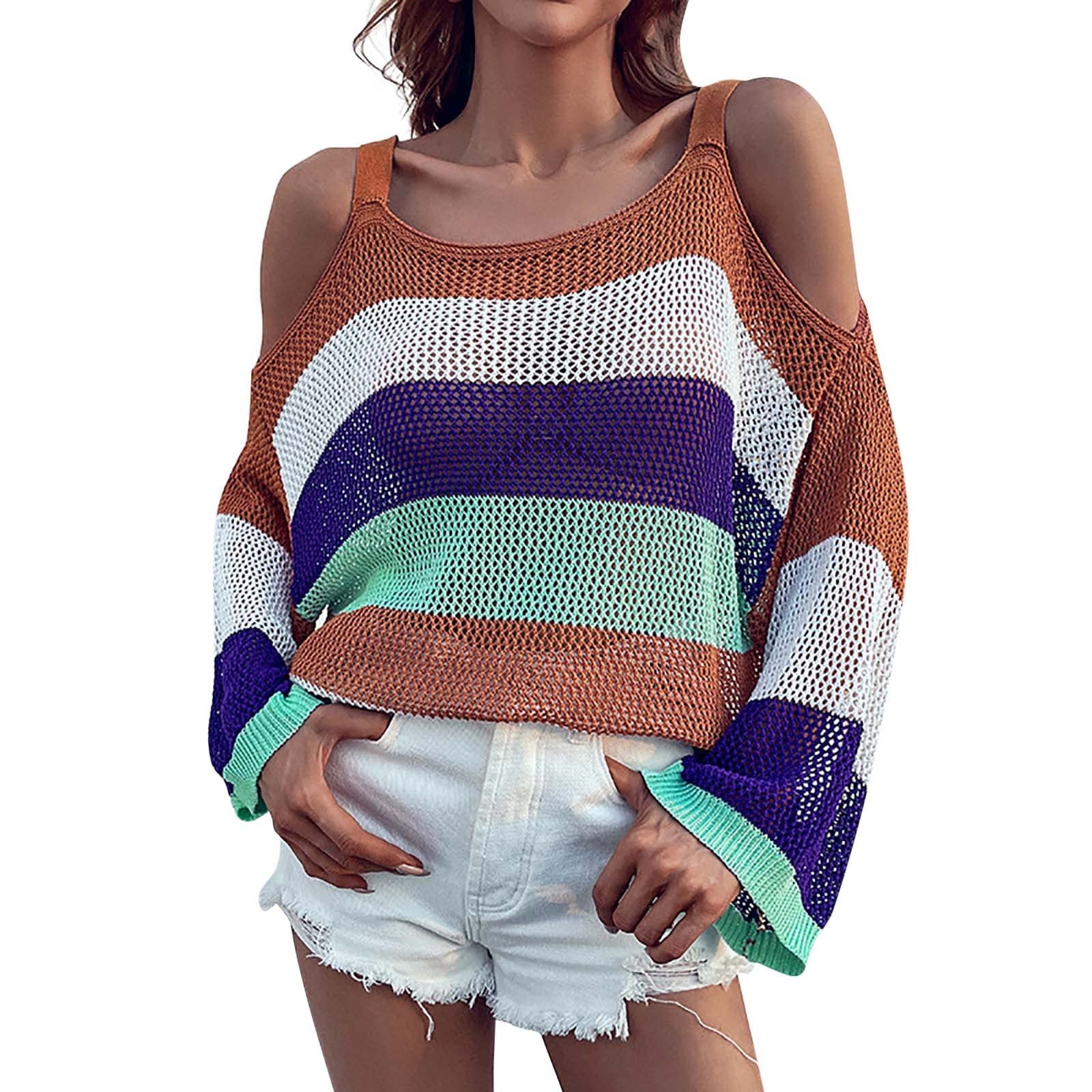 Plus Size Cold Shoulder Tops for Women - Off Shoulder Casual Knit Blouse with Round Neck | Perfect for Summer Outfits, Date Nights & Beach Vacations