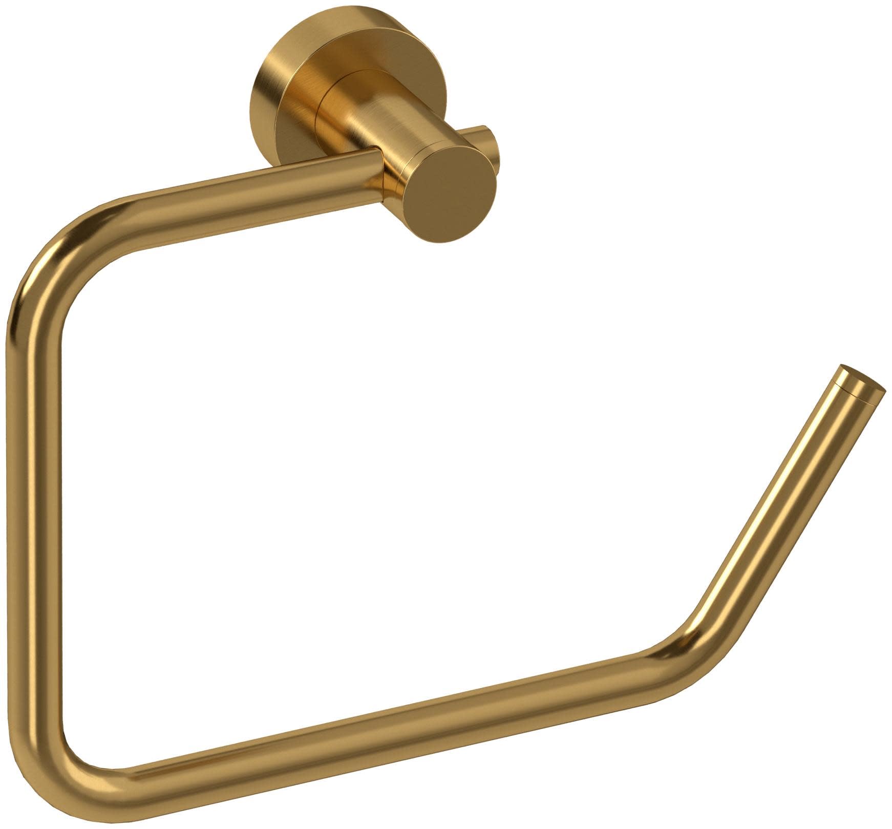 Riobel ST3 Star Wall Mounted Euro Toilet Paper Holder - Brushed Gold Finish - Modern Bathroom Tissue Dispenser for Home & Hotel Use