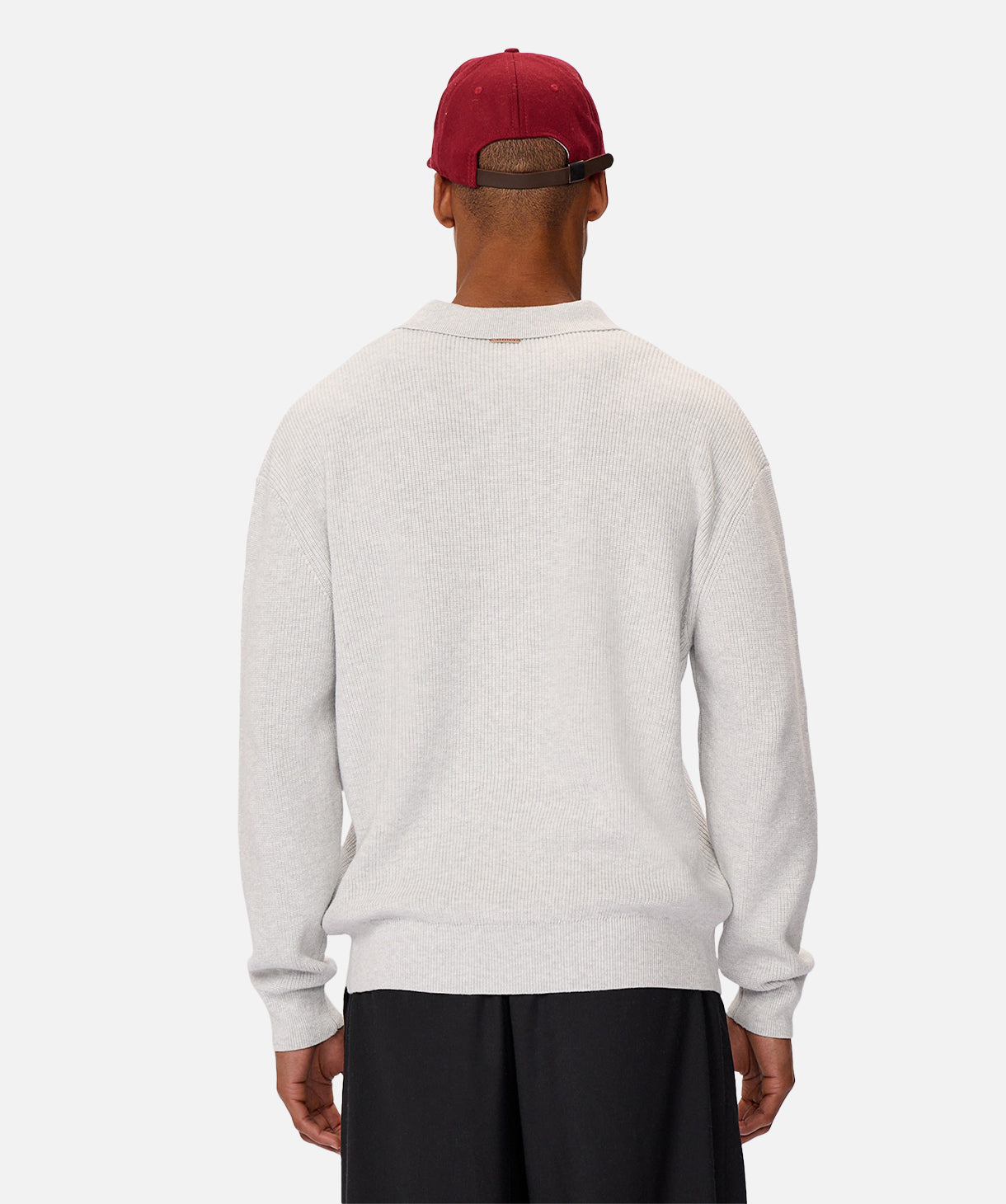 New England Polo Knit Shirt for Men - Classic Ice Grey Cotton Casual Wear - Perfect for Office, Golf & Outdoor Activities