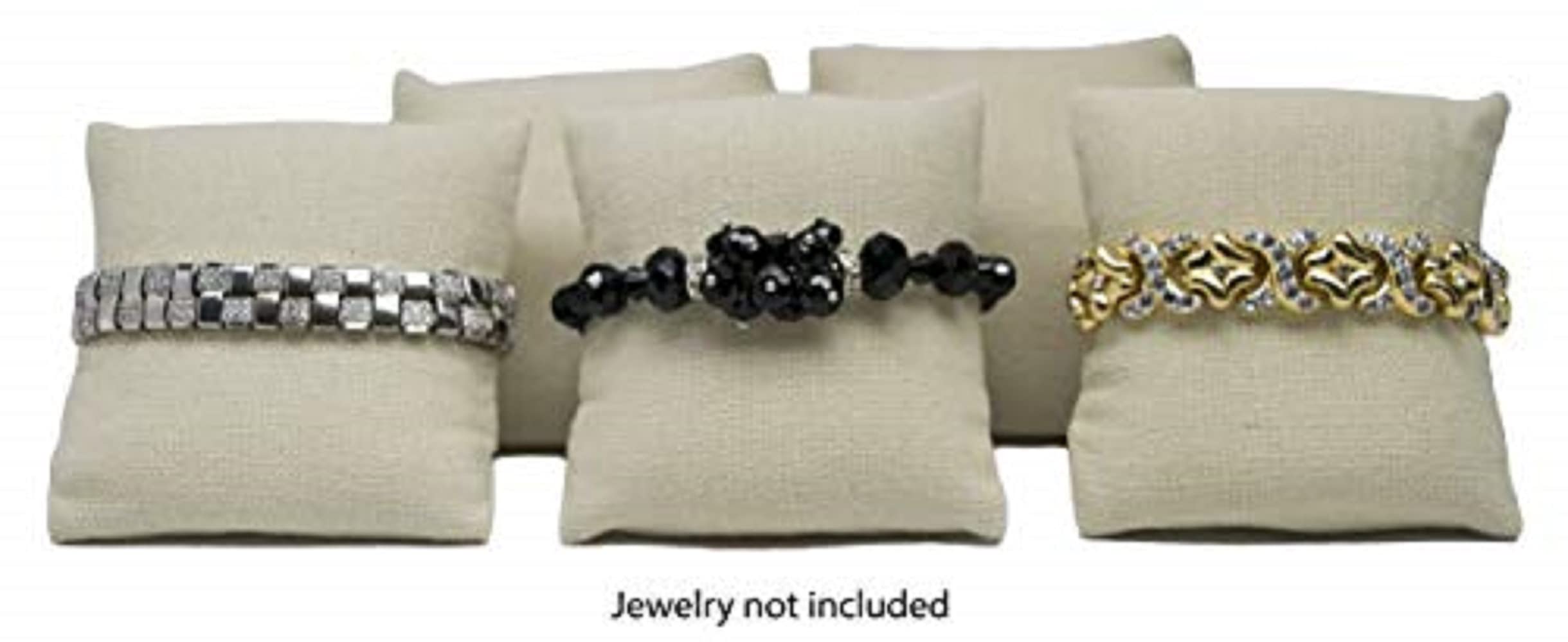 5-Pack Beige Jewelry Display Watch Pillows - Soft Bracelet & Watch Cushion for Gift Presentation - Perfect for Birthday, Valentine's Day, Wedding Gifts & Retail Store Displays - Durable & Easy Care Jewelry Organizer