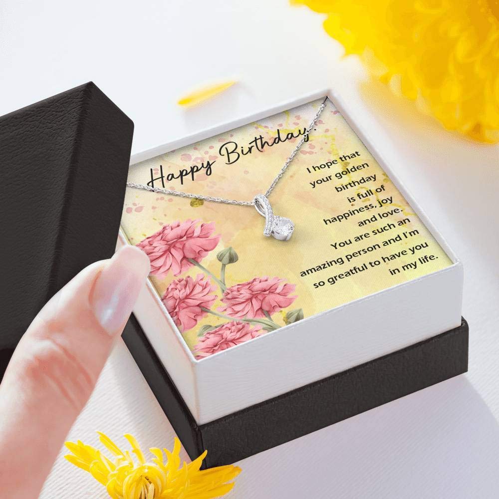 Happy Birthday Necklace for Women - Golden Gift for Her, Sister, Daughter | Party & Celebration
