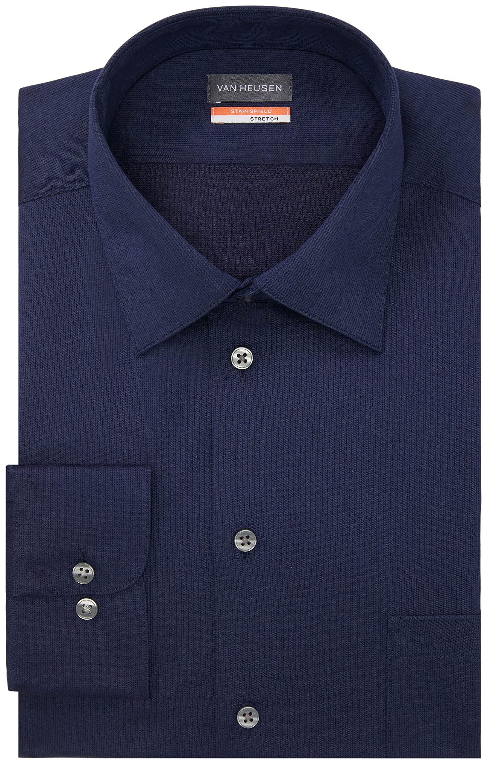 Van Heusen Men's Big & Tall Stretch Dress Shirt with Stain Shield Technology - Comfortable Office Wear & Formal Business Attire