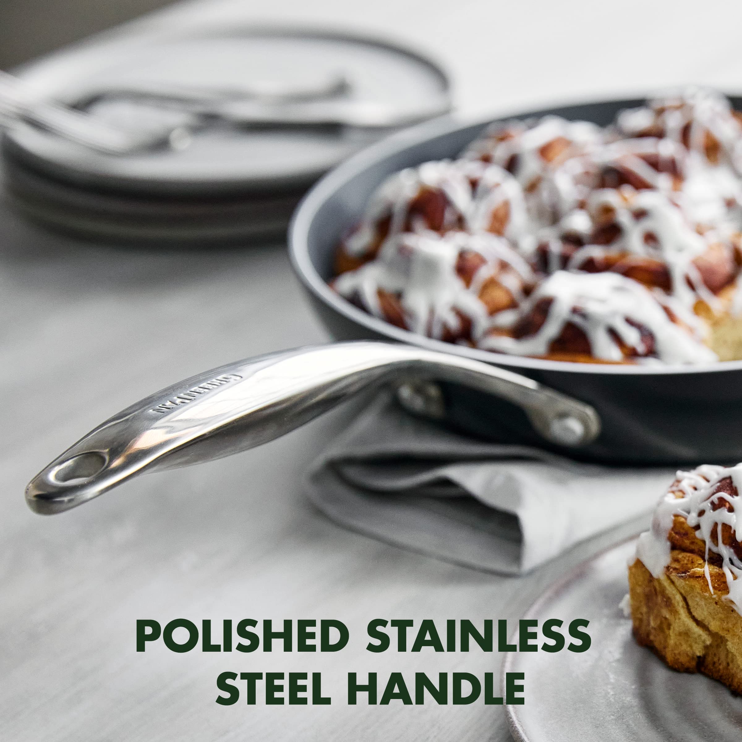 GreenPan Valencia Pro 10-Inch Nonstick Skillet with Lid - PFOA & PFAS-Free Ceramic Coating, Hard Anodized Induction Cookware - Oven & Dishwasher Safe (600°F) - Perfect for Healthy Cooking, Frying & Baking - Ideal for Home Chefs & Family Meals