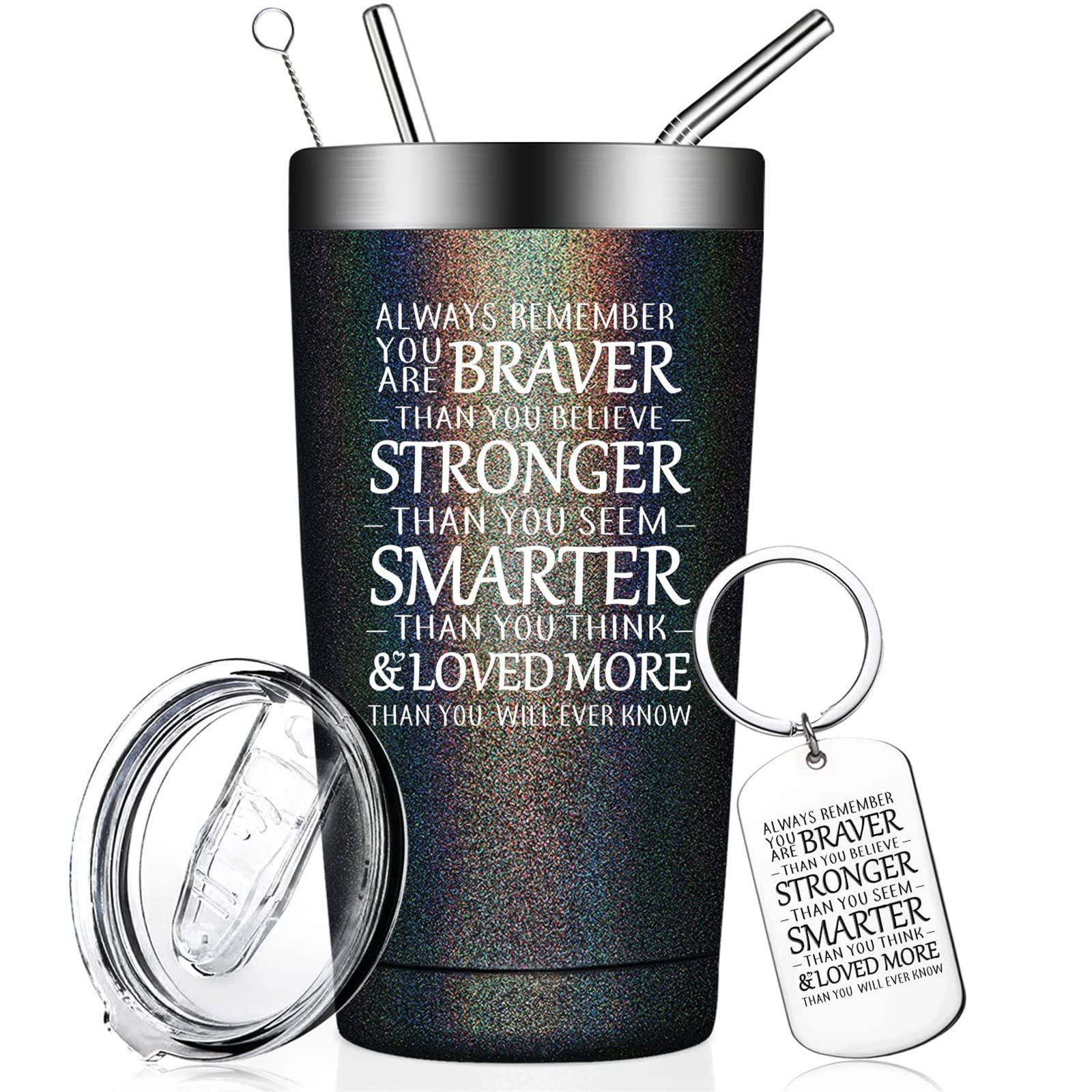 Inspirational Tumbler Cup for Women - Best Friend Birthday Gift for Bravery & Wellness