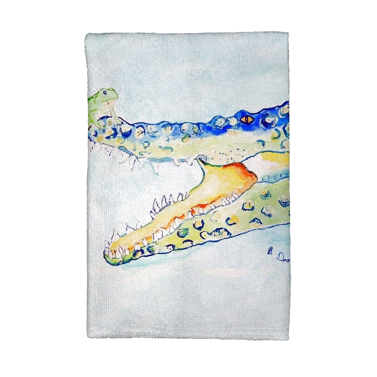 Betsy Drake KT1004 Croc & Frog Kitchen Towel Set - Absorbent Cotton Dish Towels for Drying Dishes, Cleaning Countertops - Cute Animal Print Kitchen Decor for Home & Gifting