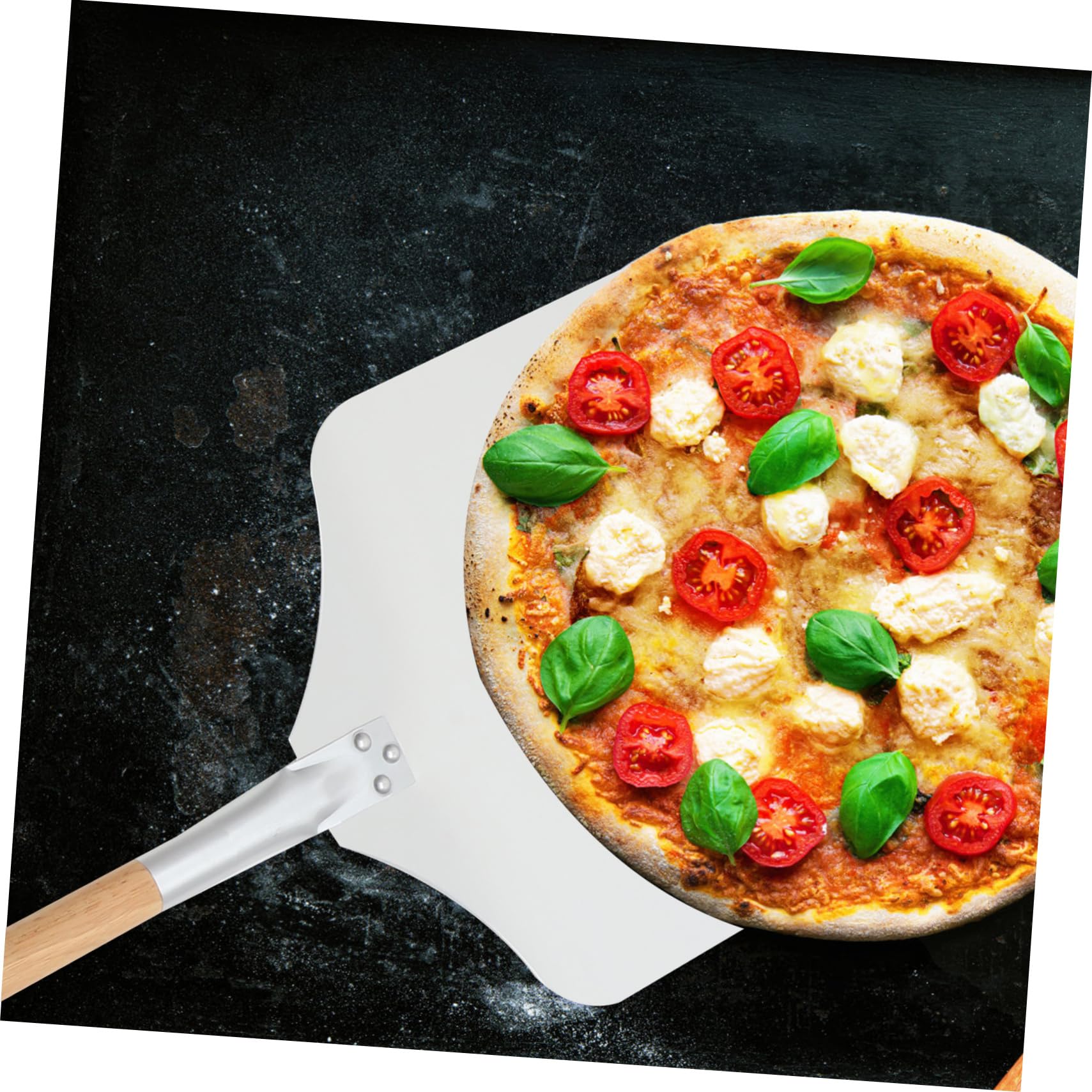 2-Piece Pizza Spatula and Cutter Set - Stainless Steel Pizza Shovel, Cake Transfer Tool & Pancake Cutter - Essential Baking Supplies for Home Kitchen, Restaurants, and Pizza Parties