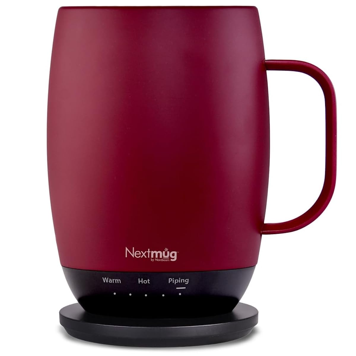 Nextmug Plus - Smart Temperature-Controlled Self-Heating Coffee Mug with App Control (18oz, Burgundy) - Perfect for Office, Travel & Home Use