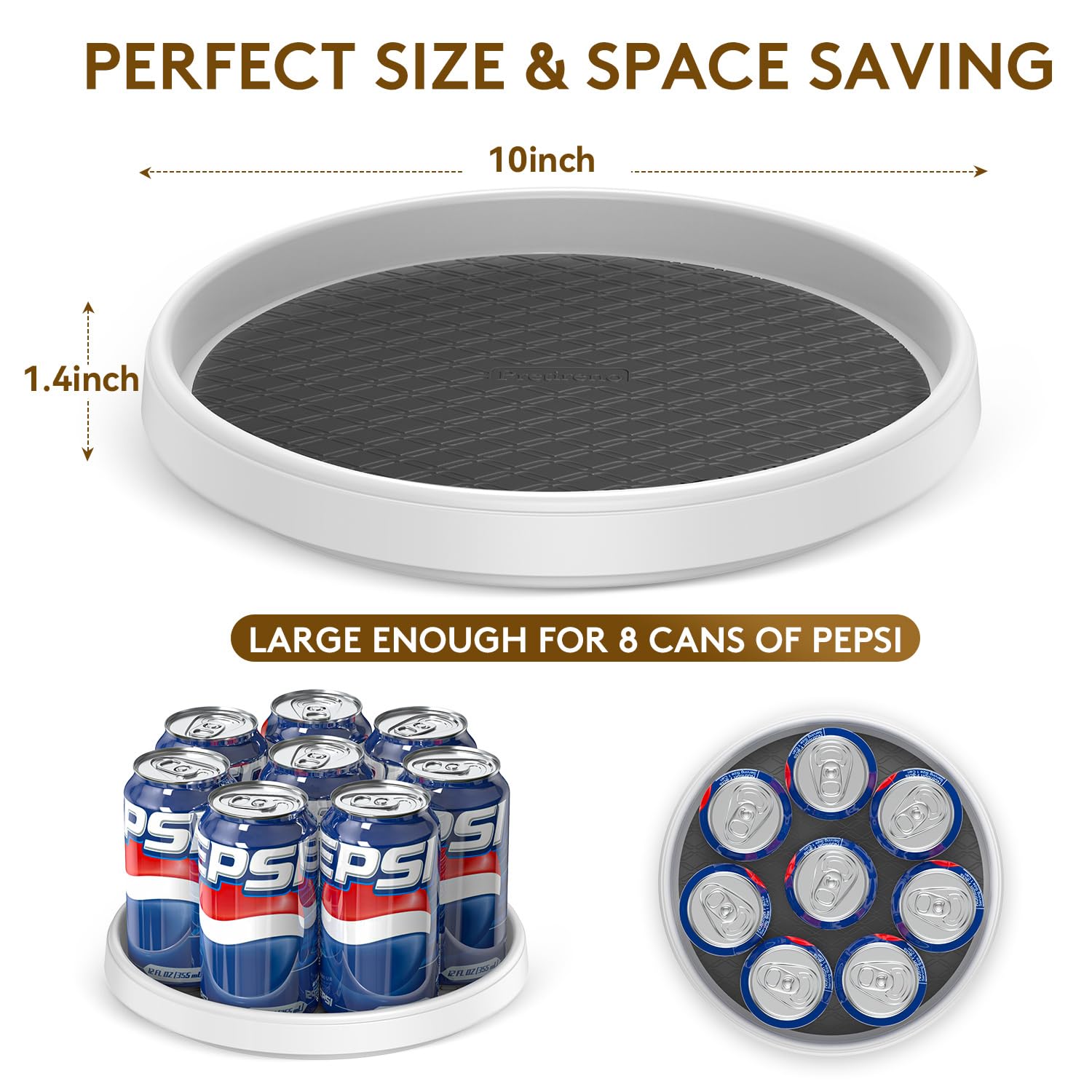 10 Inch Lazy Susan Turntable Organizer - Non-Slip Spinning Tray for Kitchen, Pantry, Bathroom & Vanity | Perfect for Spices, Makeup, Fridge & Countertop Storage | Durable Cabinet Organizer for Easy Access & Space Saving
