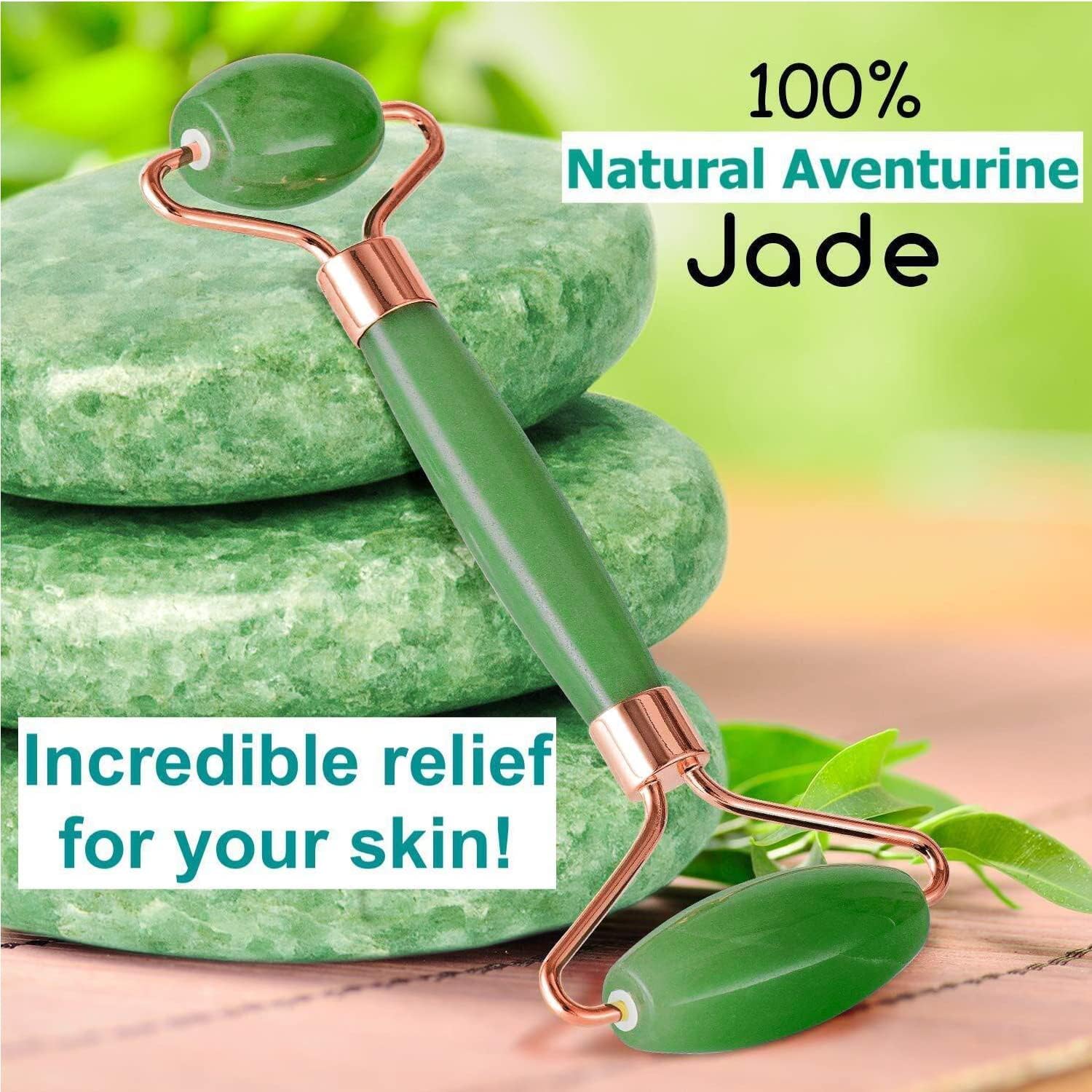 Jade Roller & Gua Sha Stone Set - 3-Piece Facial Massage Kit with Ice Roller, Gua Sha Tool & Jade Roller for Skin Care, Anti-Aging & Puffiness Relief | Perfect for Daily Skincare Routine, Spa Day & Self-Care Rituals