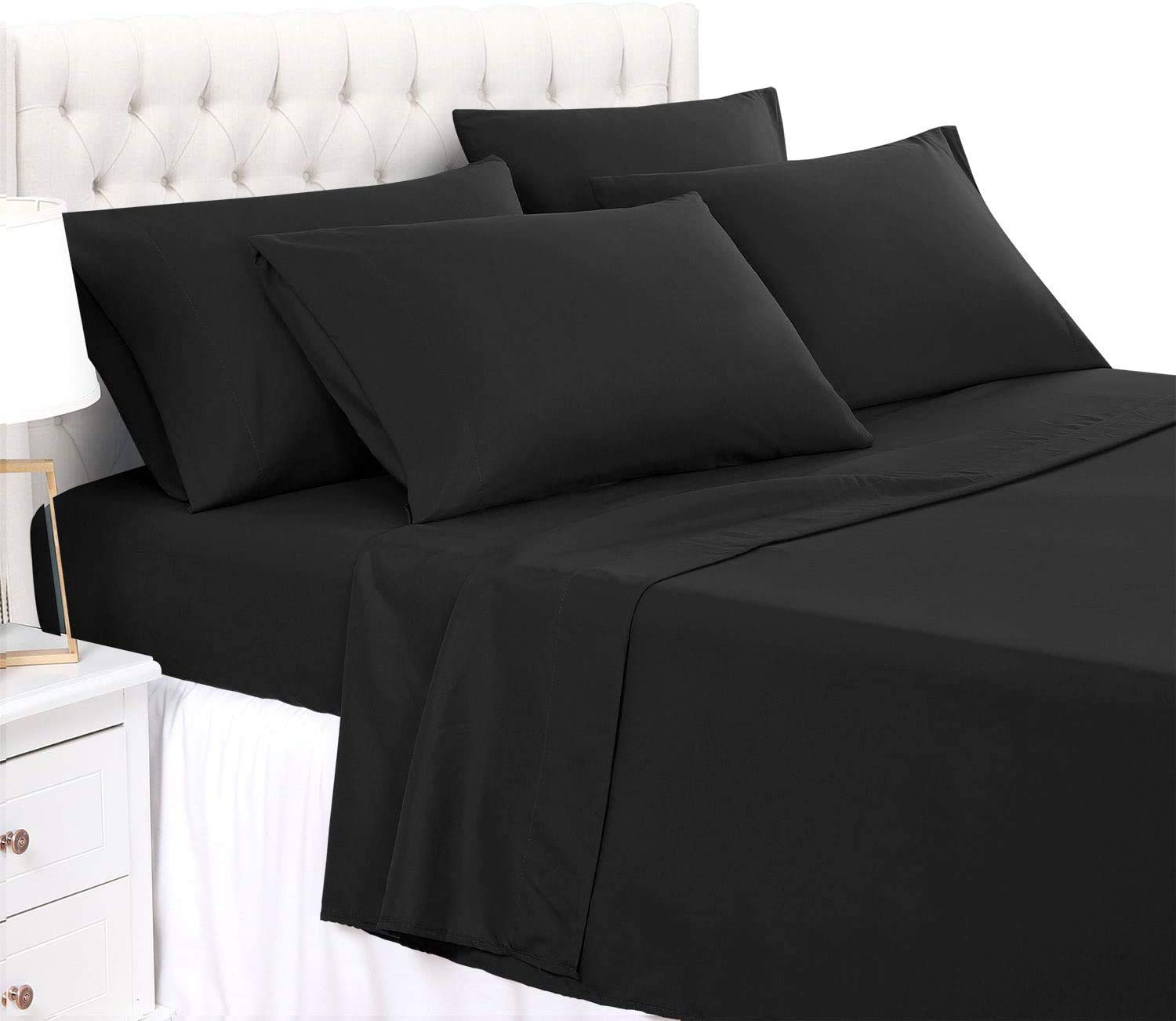 Premium 600 Thread Count 100% Long Staple Cotton Sheet Set - 4 Piece Twin XL Bed Sheets - Ultra Soft, Deep Pocket (Fits 15