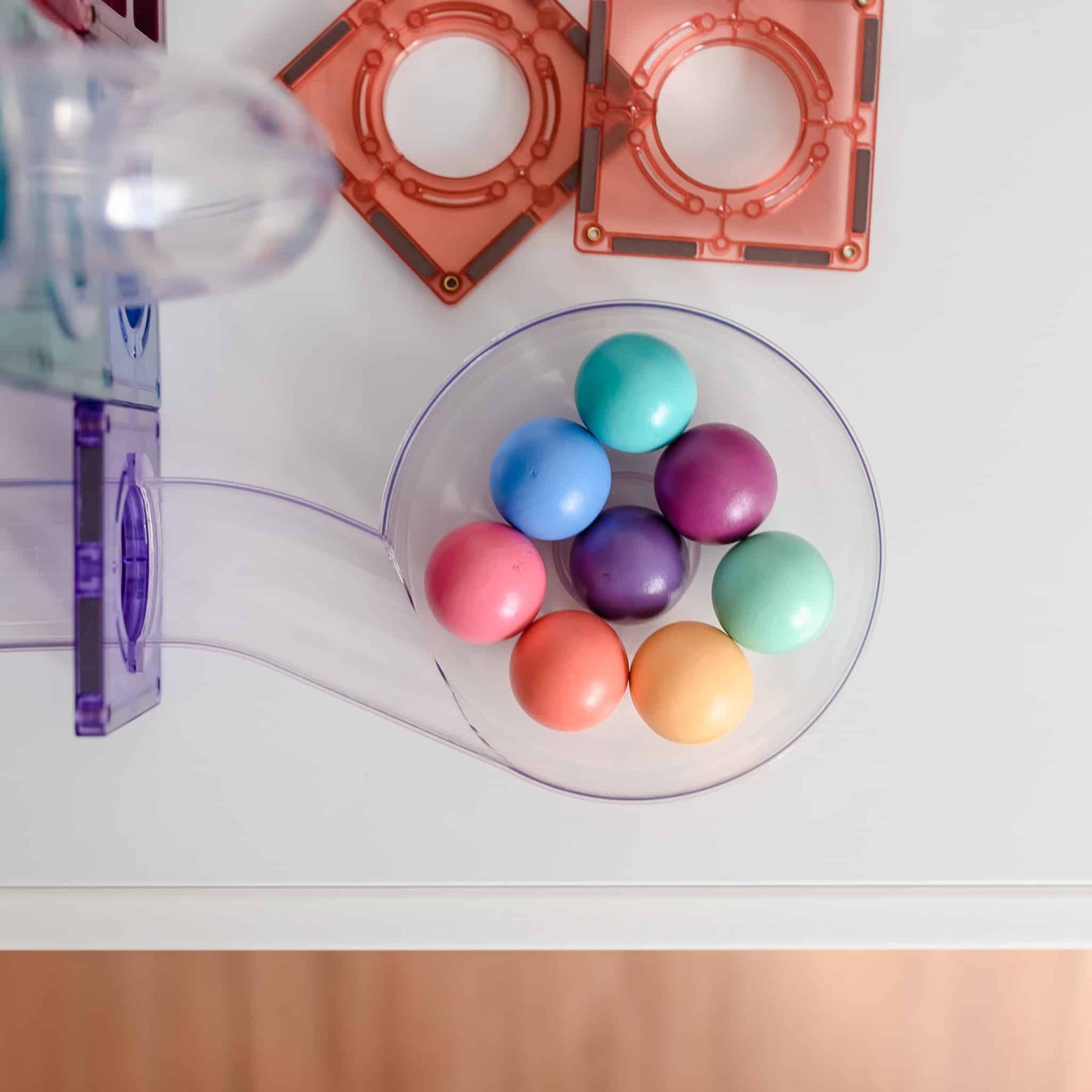 Connetix Magnetic Tiles Pastel Ball Run Pack - 106 Piece STEM Educational Building Toys for Kids | Perfect for Creative Play, Classroom Activities & Birthday Gifts