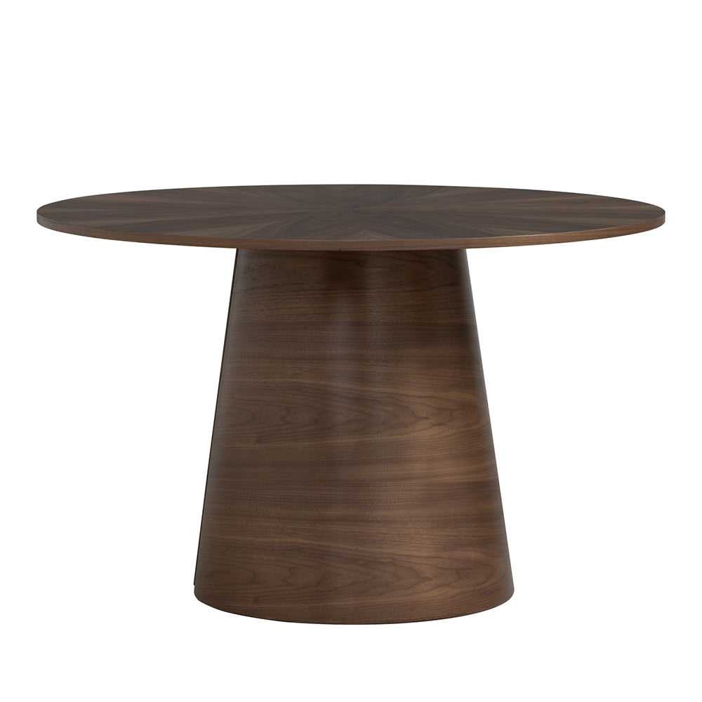 OKARA 47 Inch Round Dining Table - Solid Walnut Wood - Perfect for Kitchen, Dining Room & Small Spaces