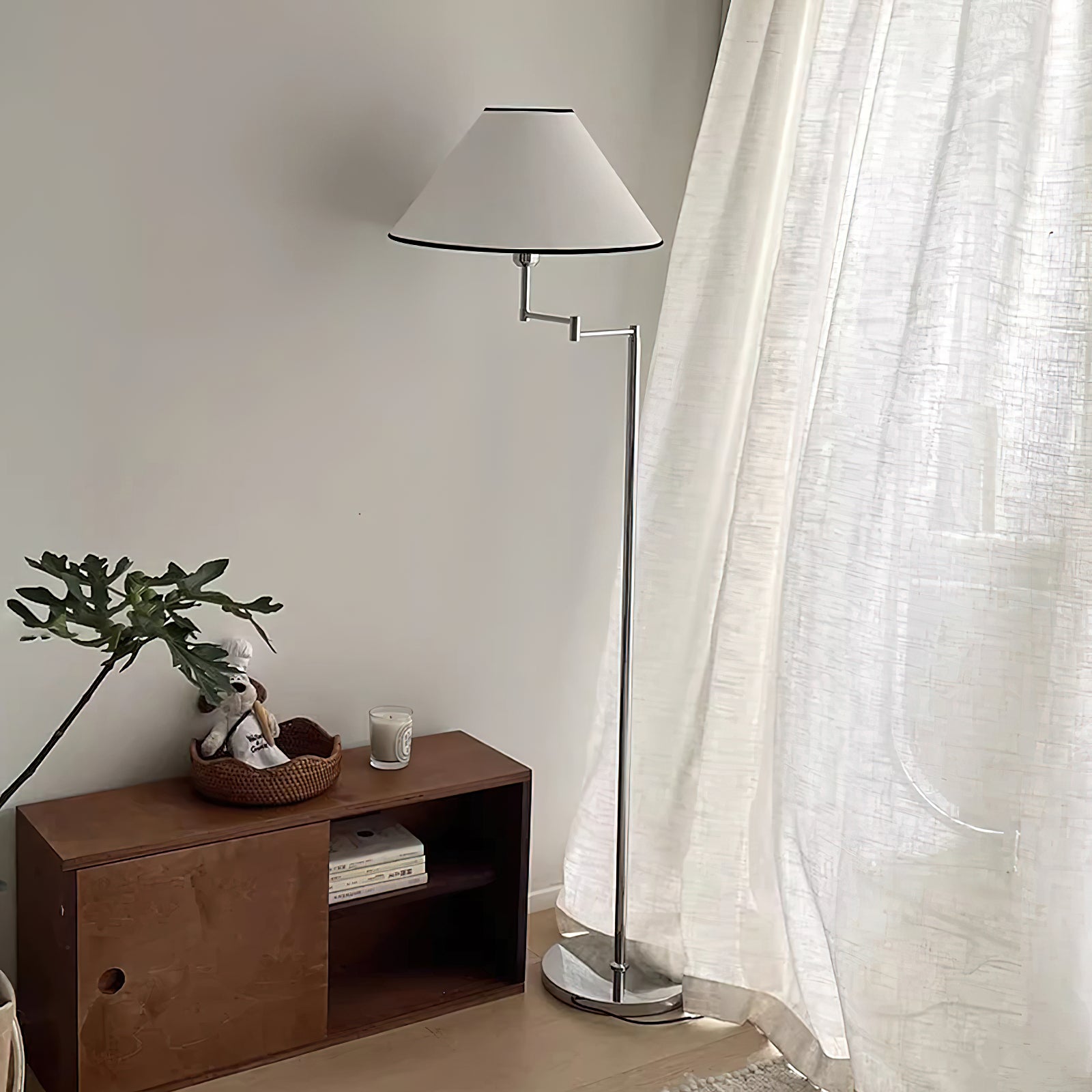 Modern Dakota Floor Lamp - Adjustable Height LED Standing Light for Living Room, Bedroom & Office - Warm White & Cool White Dimmable Reading Light with Remote Control