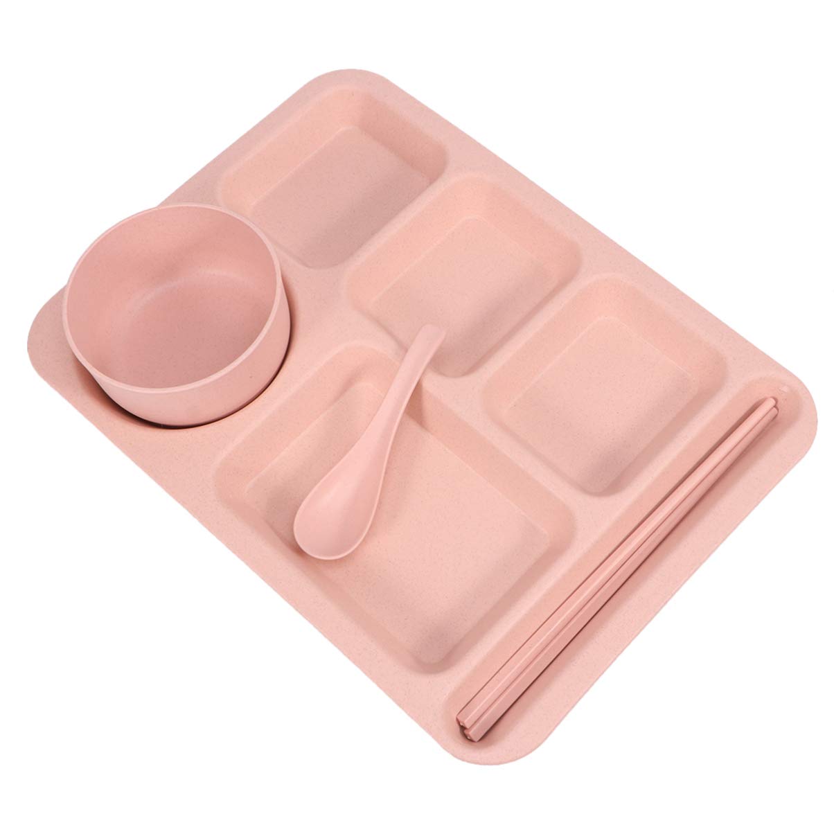 Cabilock 12-Piece Divided Snack Serving Tray Set - BPA-Free Wheat Straw Food Containers for Picnic, Appetizers, Lunch & Dinner | Reusable Eco-Friendly Plates for Home, School & Outdoor Dining