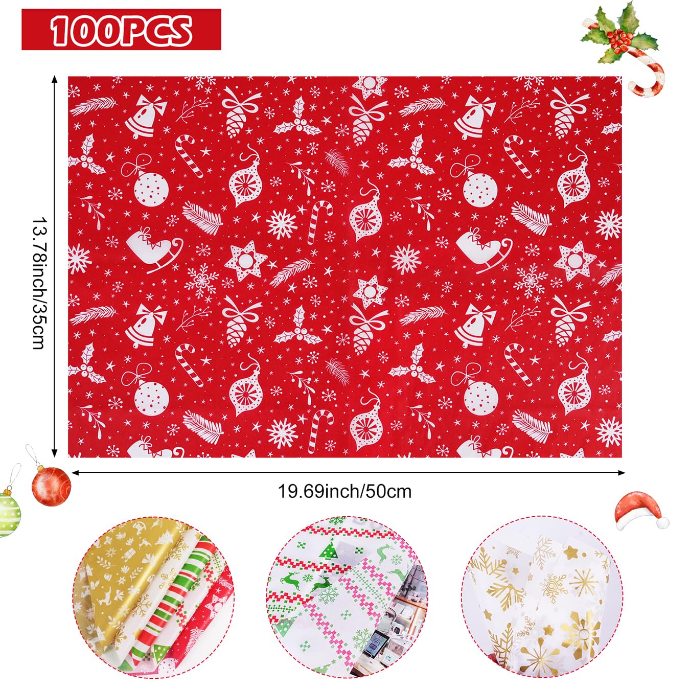 Christmas Tissue Paper Bulk Pack - 100 Sheets 14