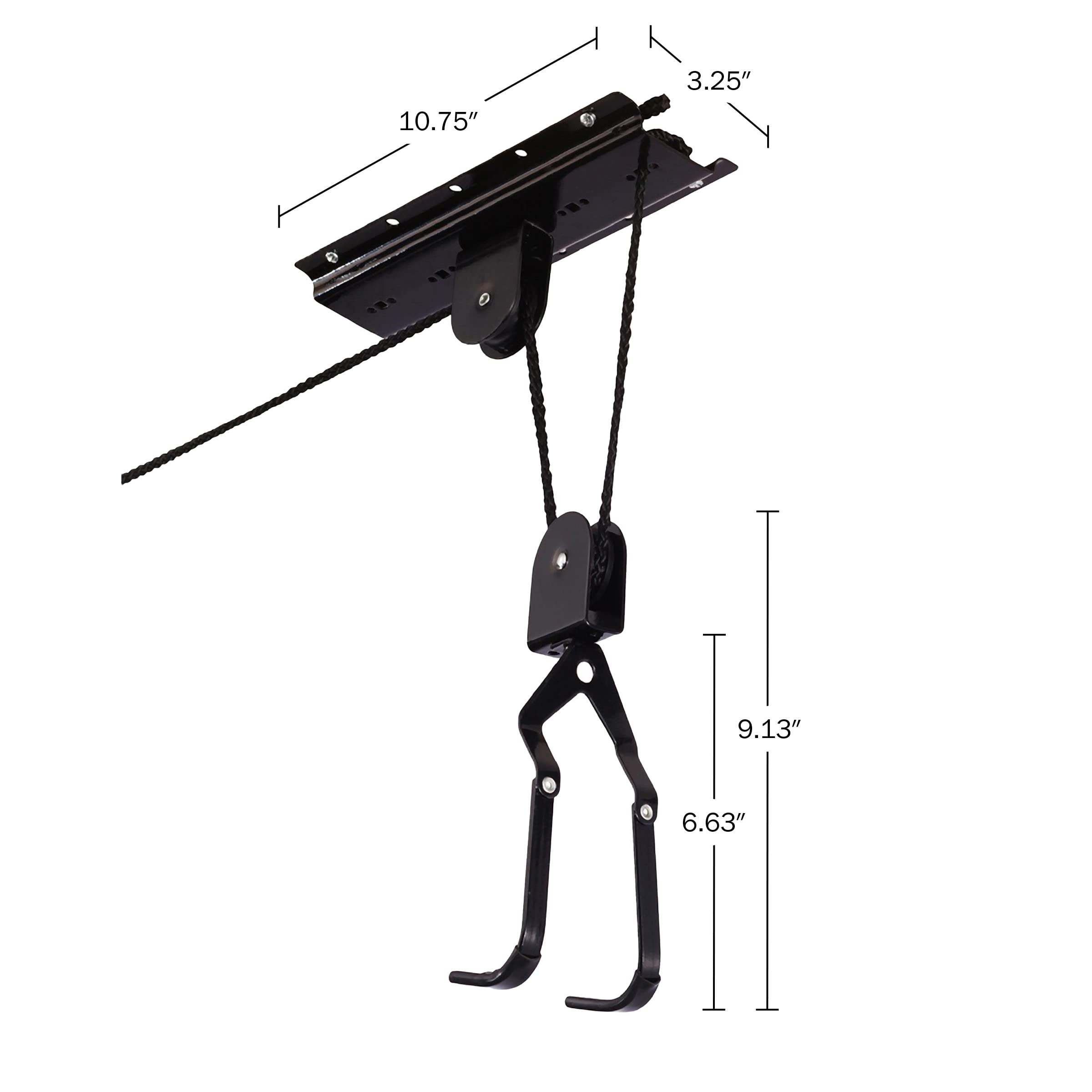 RAD Cycle Garage Hoist Set of 2 - Kayak Pulley & Bike/Ladder Hanger - Heavy Duty Overhead Storage System for Kayaks, Bikes, Ladders (Up to 12-Foot Ceilings) - Perfect for Garage Organization & Space Saving