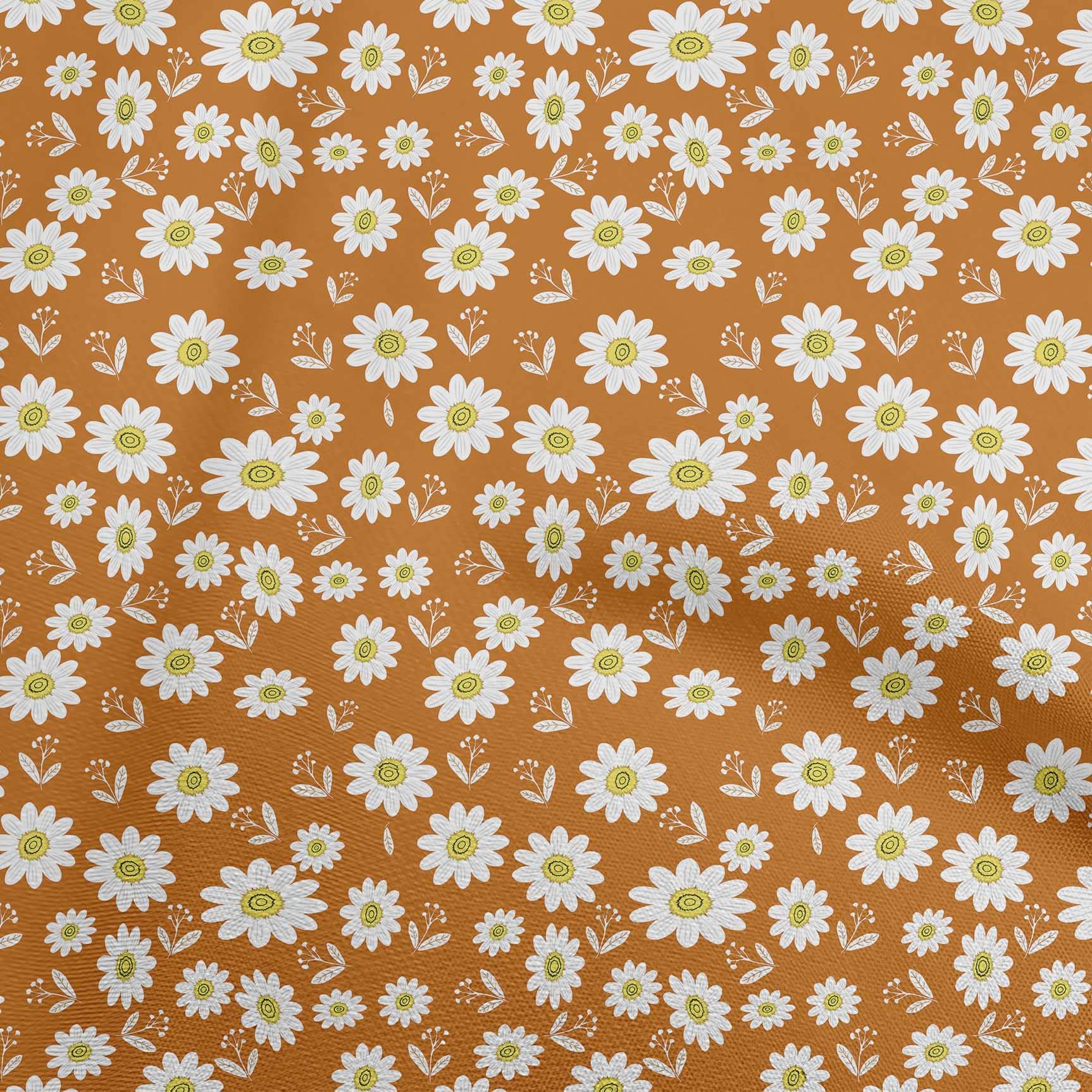 oneOone Georgette Viscose Orange Floral Print Fabric - 42 Inch Wide for Kids Clothing & DIY Sewing Projects | Soft, Lightweight Material for Dresses, Skirts & Craft Supplies by The Yard