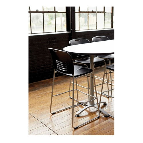Safco Vy Plastic Bistro Height Sled Base Chair 4295 - Lightweight Stackable Bar Stool for Kitchen, Cafe & Restaurant Dining - Perfect for Home, Office & Commercial Use
