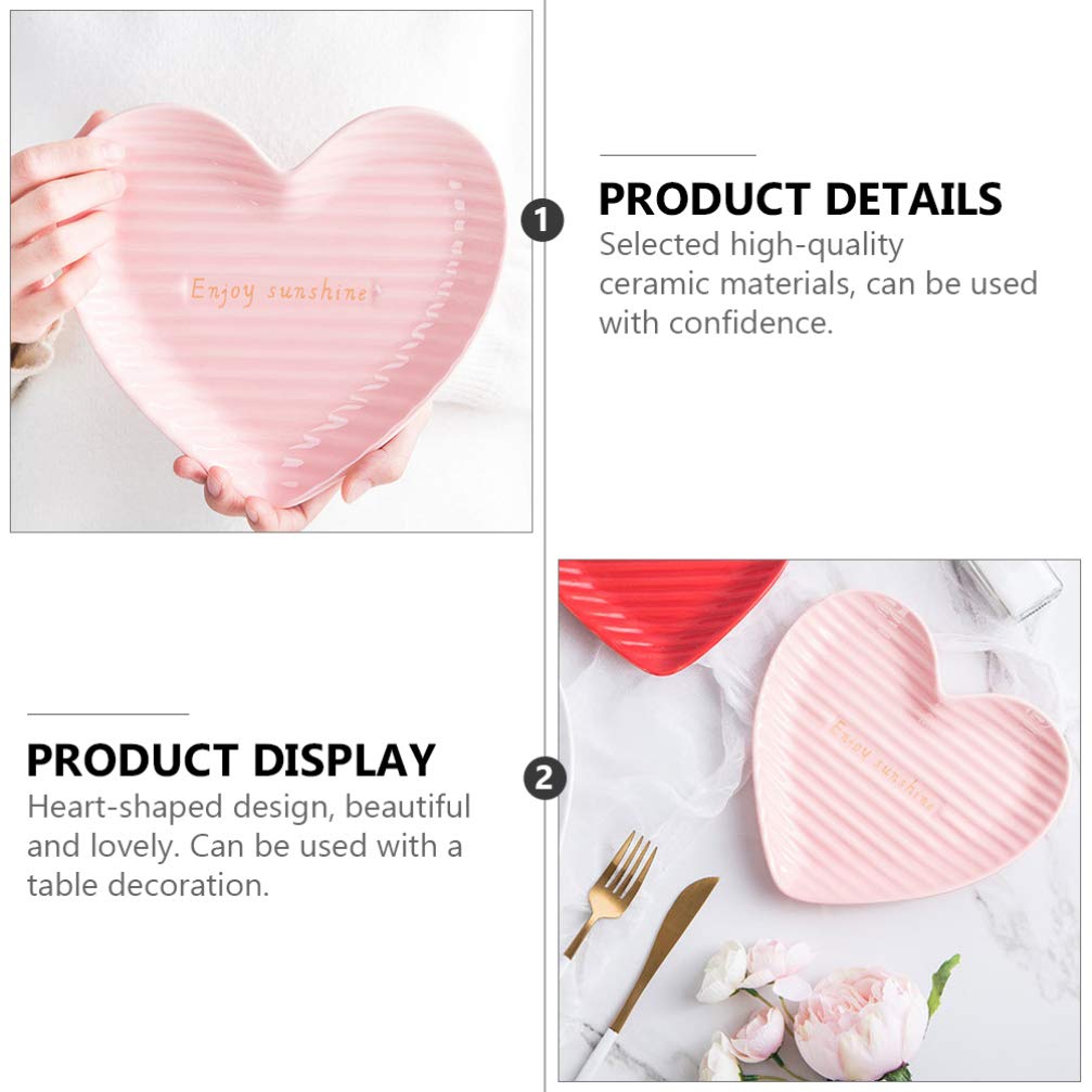 Heart-Shaped Ceramic Plate for Desserts & Steaks - Elegant Serving Dish