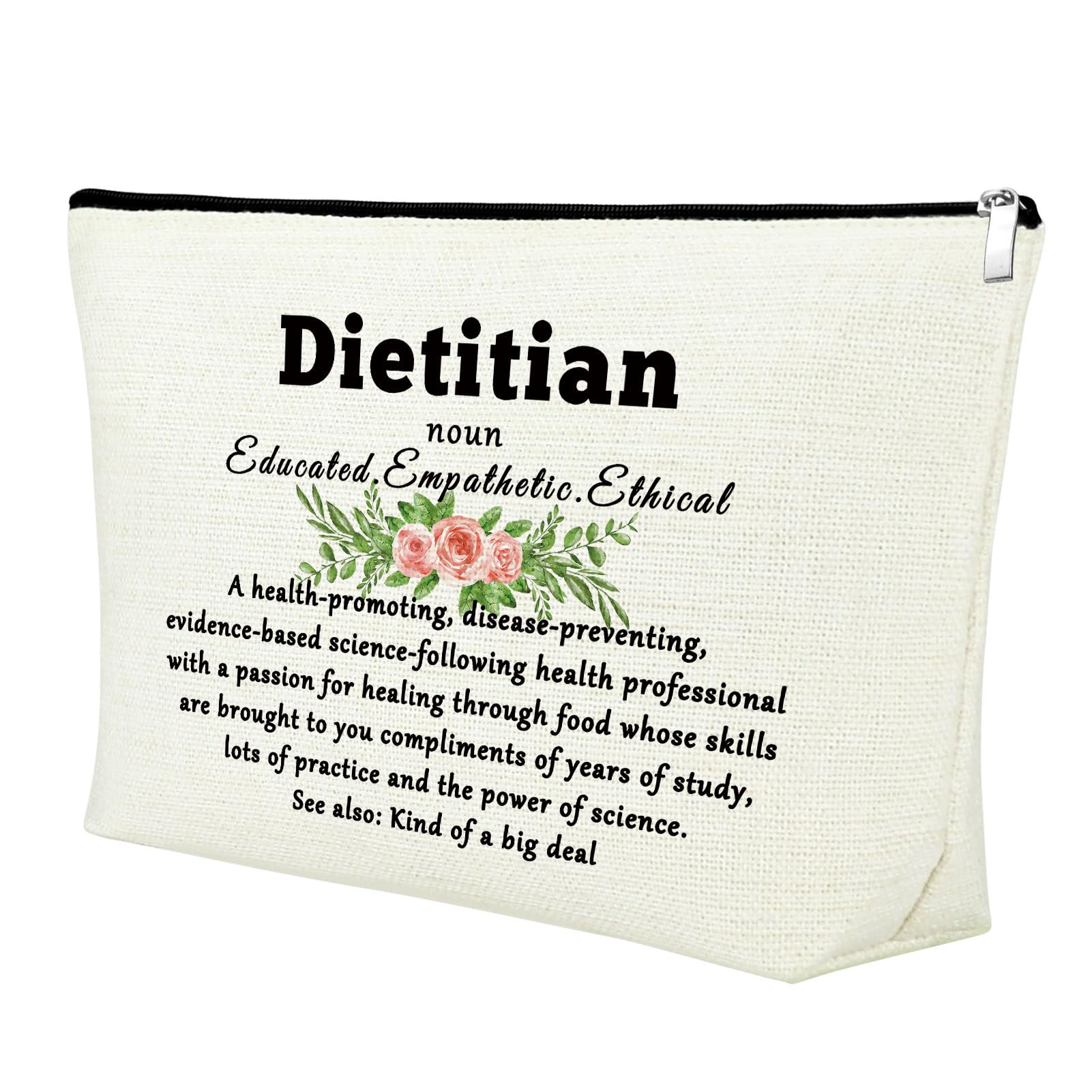 Dietitian Thank You Gift - Personalized Cosmetic Bag for Nutritionists & Registered Dietitians | Perfect Birthday, Christmas & Appreciation Present for Women | Ideal for Work, Travel & Everyday Use