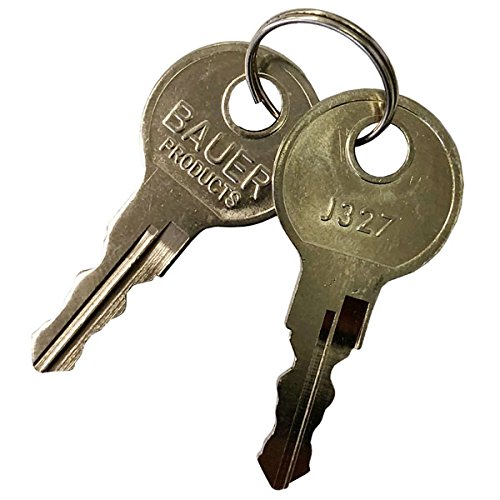 Bauer J327 Replacement Keys - Set of 2 with Zerust Bag for Camper Shells & Truck Caps